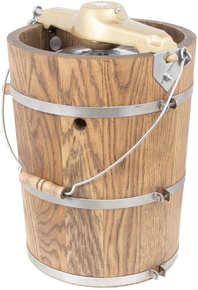 Sorbetière 6 pintes – Cuvette en bois classique – Manivelle