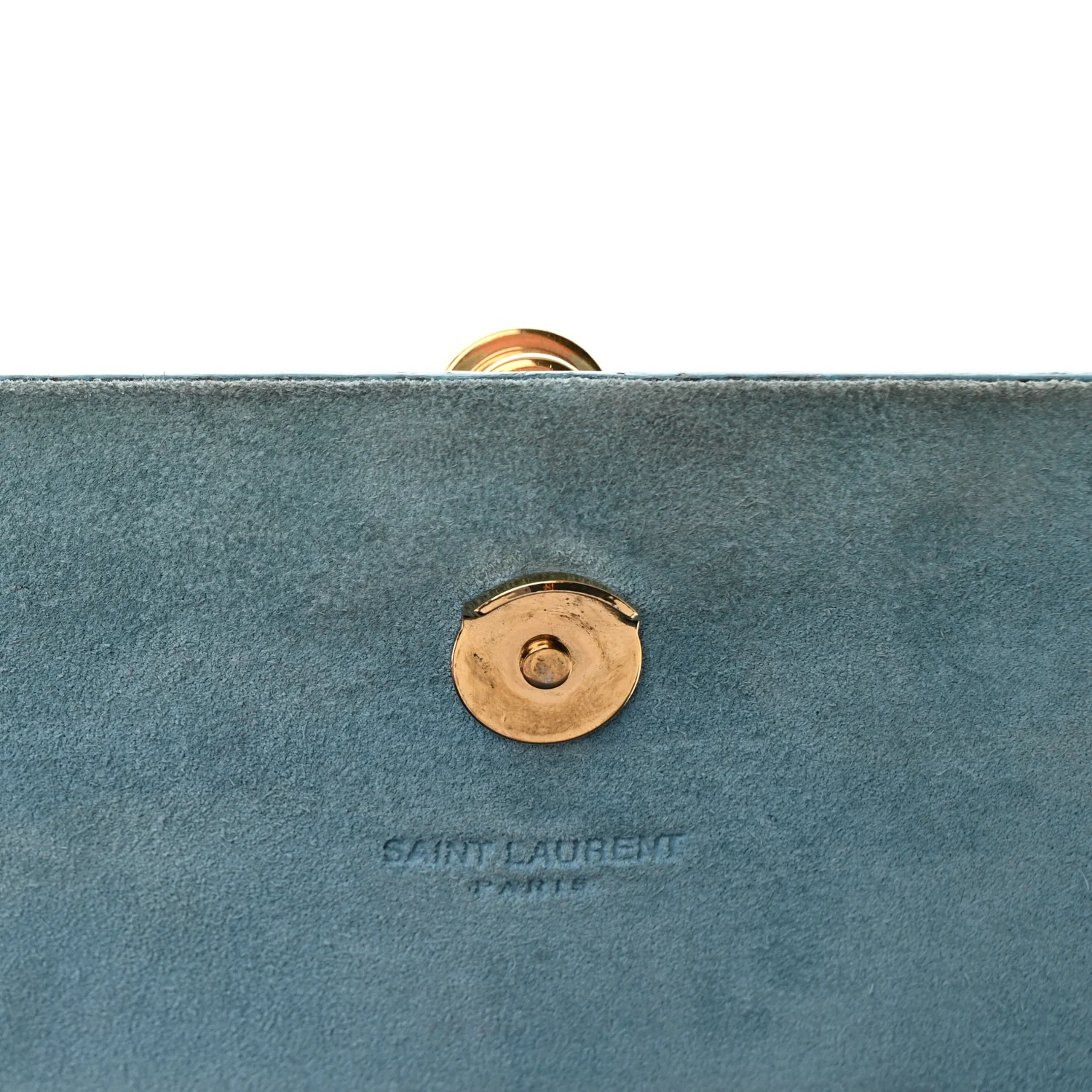 Smooth Calfskin Small Classic Monogram Kate Tassel Satchel Turquoise