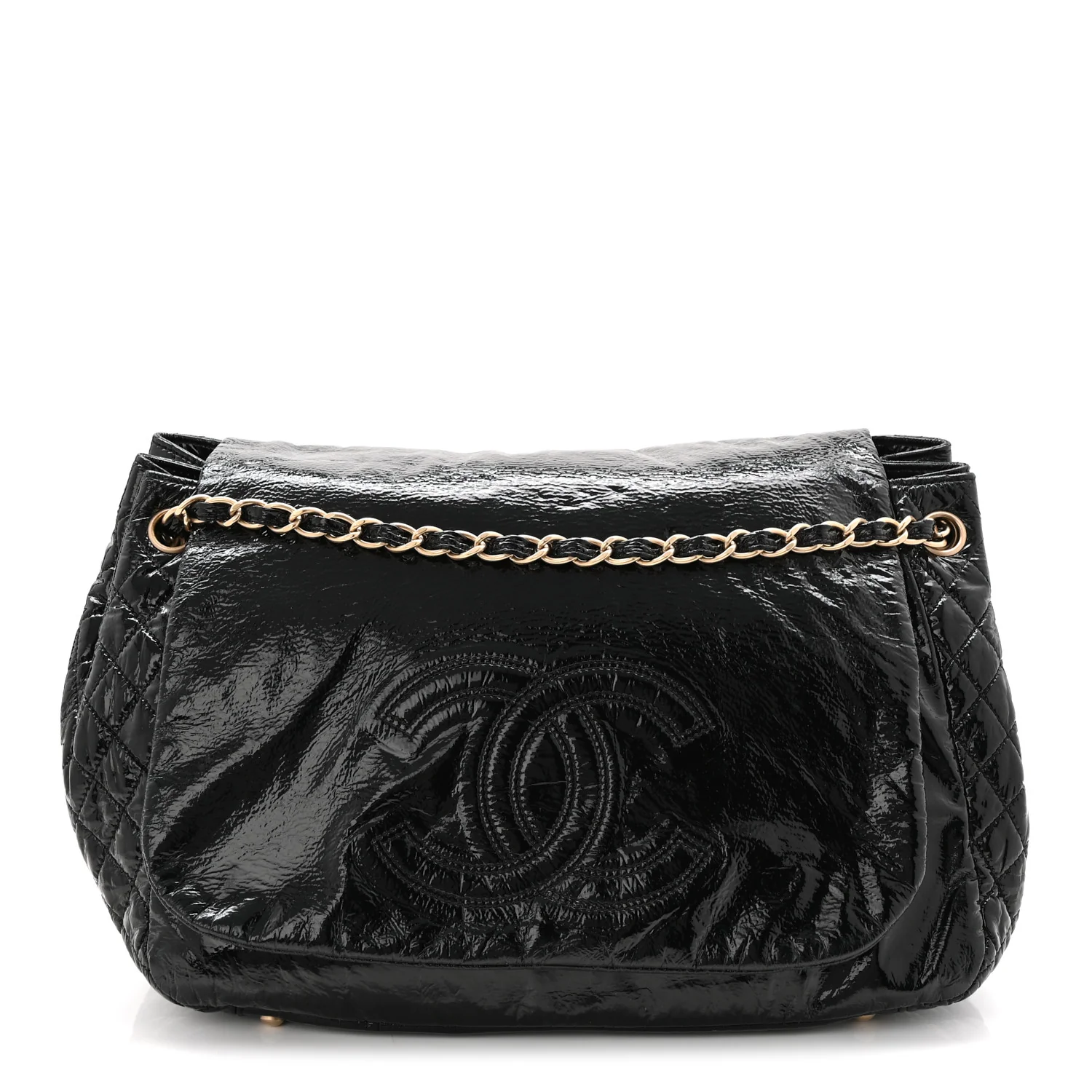 Vinyl Medium Rock and Chain Flap Black