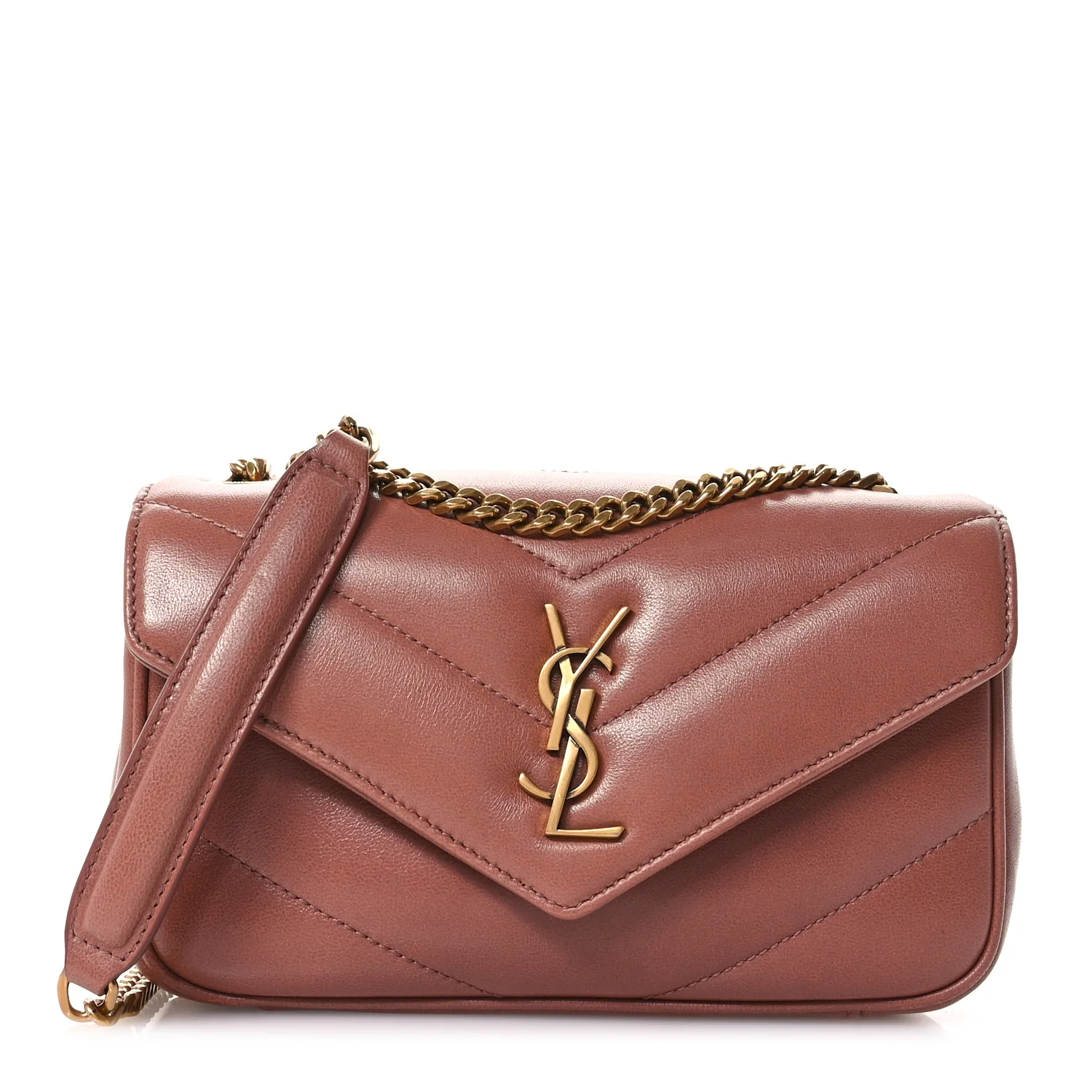 Lambskin Chevron Quilted Mini Loulou Hortensia