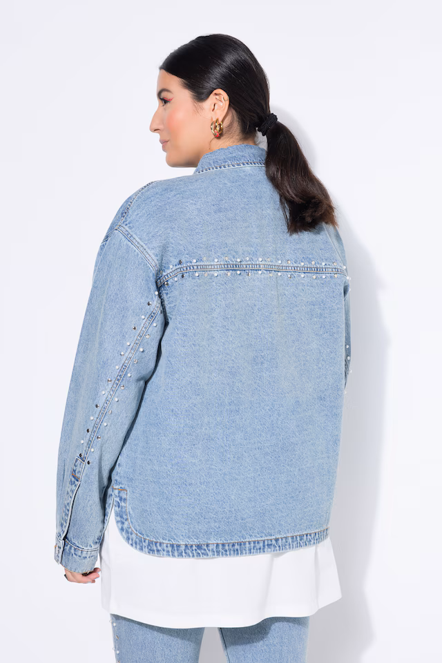 Beaded Oversized Denim Jacket