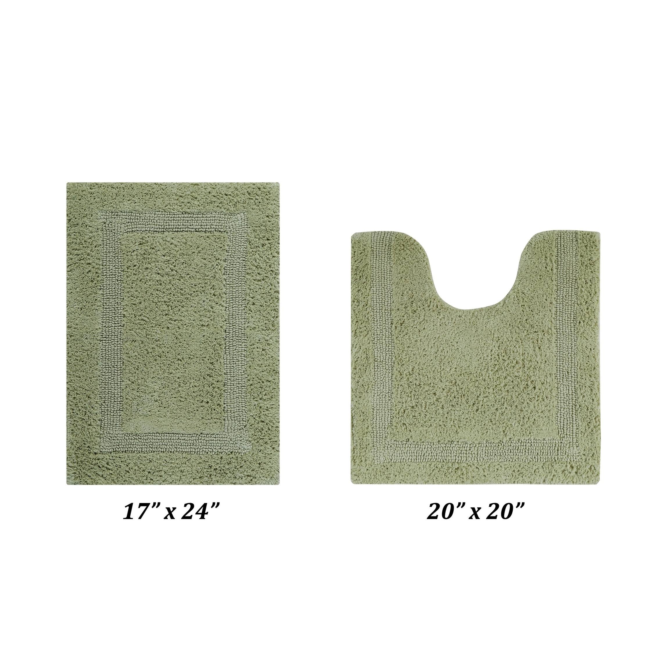 Better Trends Lux Collection Sage 17 in. x 24 in. and 20 in. x 20 in. 100% Cotton 2-Piece Bath Rug Set, Green