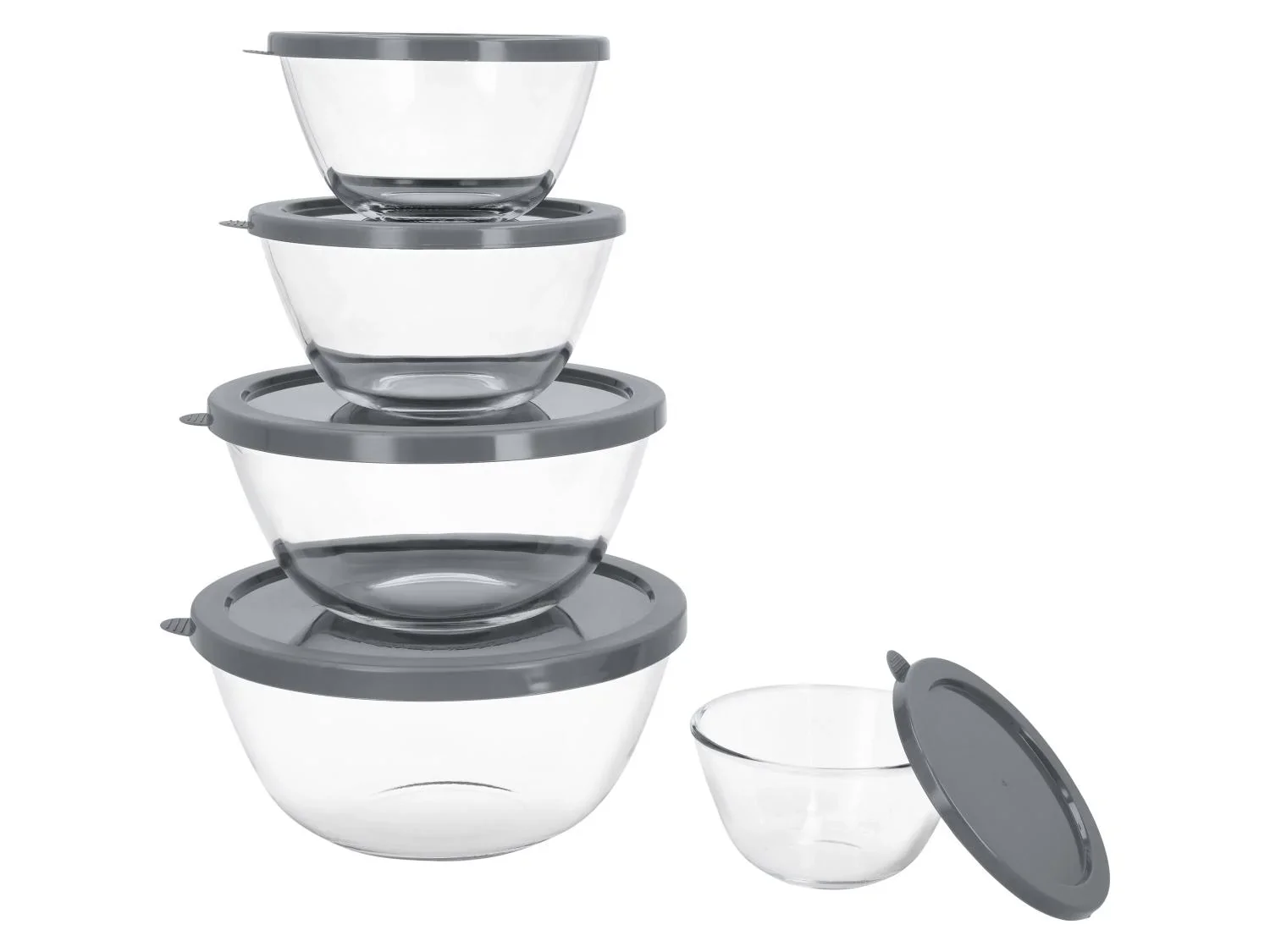 SILVERCREST Set de 5 botes de conservation en verre