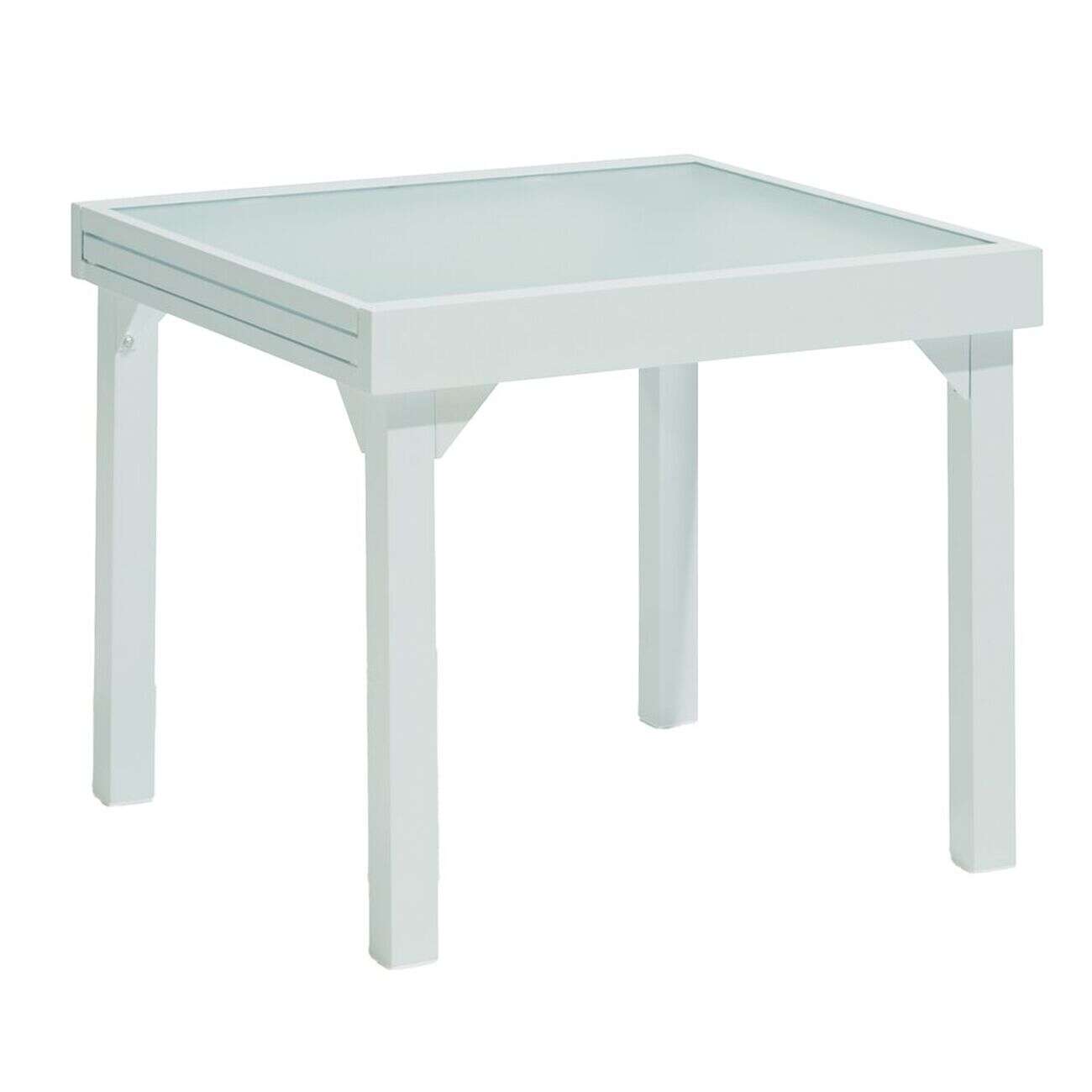 Table de jardin extensible Oslow 4 à 8 personnes blanc gris
