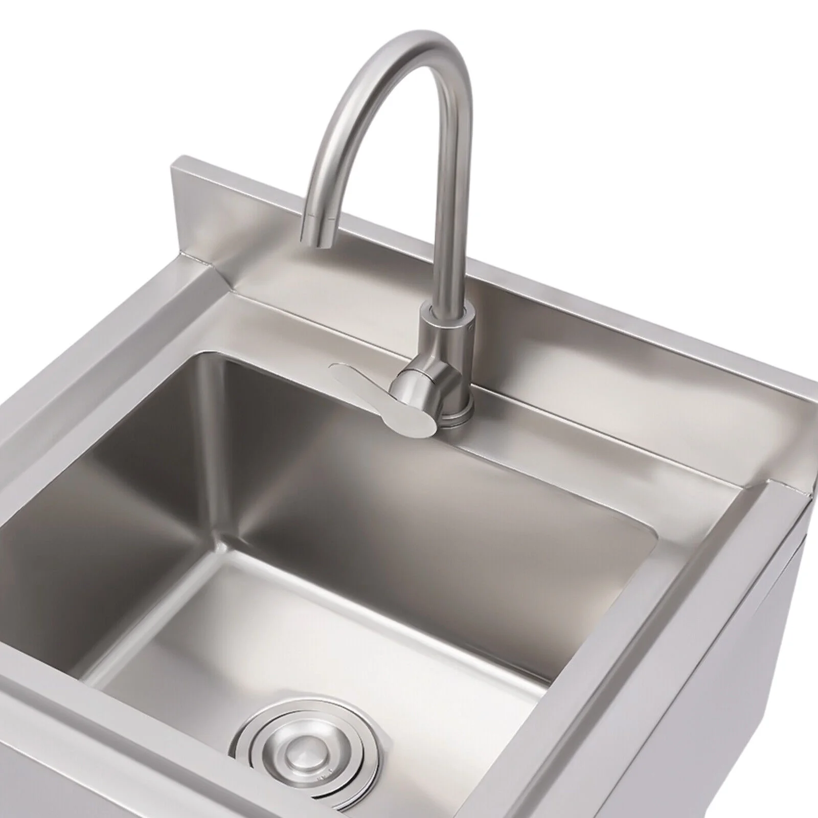 Commercial Utility Sink Stainless 1 Compartment Kitchen Sink 21.6*33.4*19.6