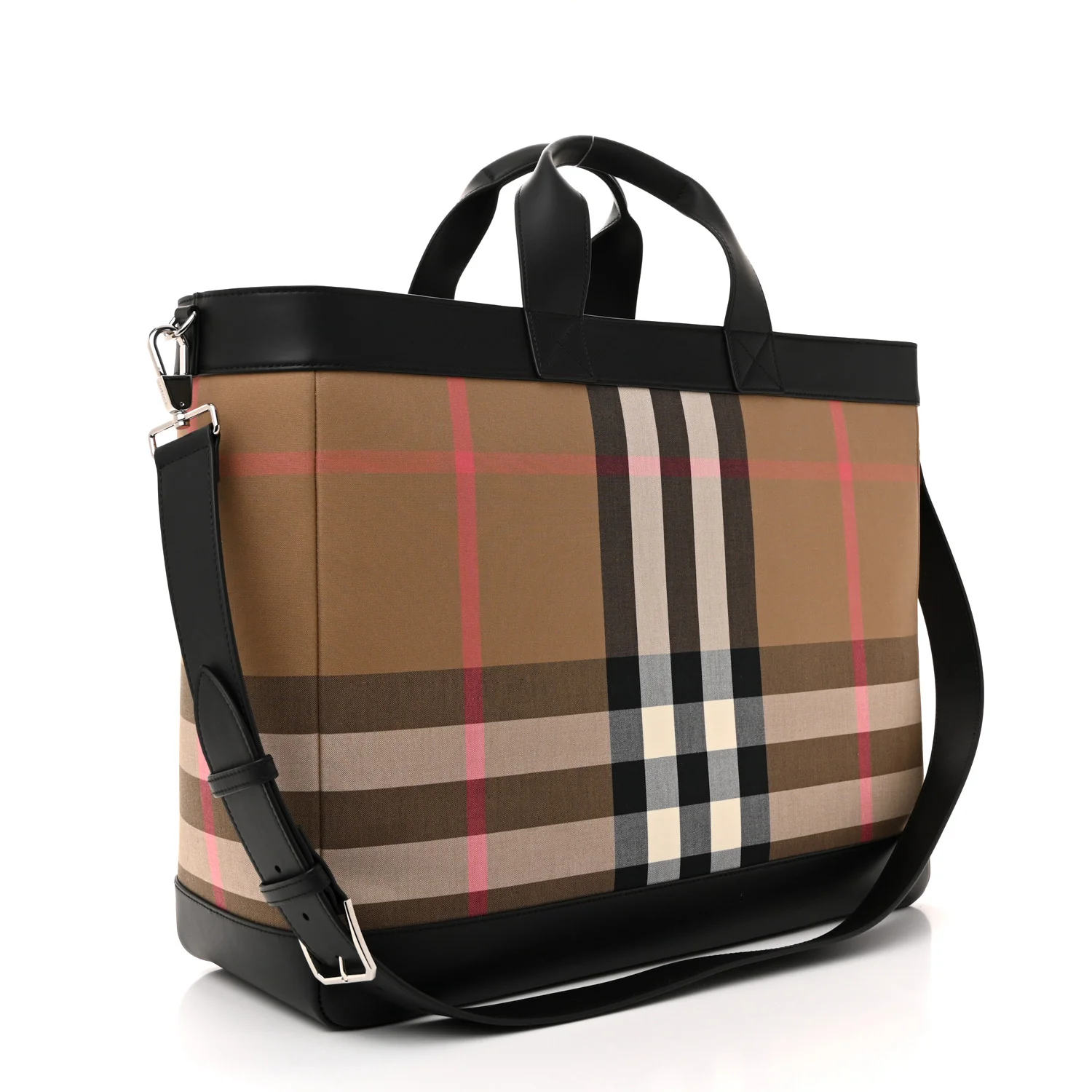IP Check Nylon Calfskin Ormond Tote Bag Taupe Brown