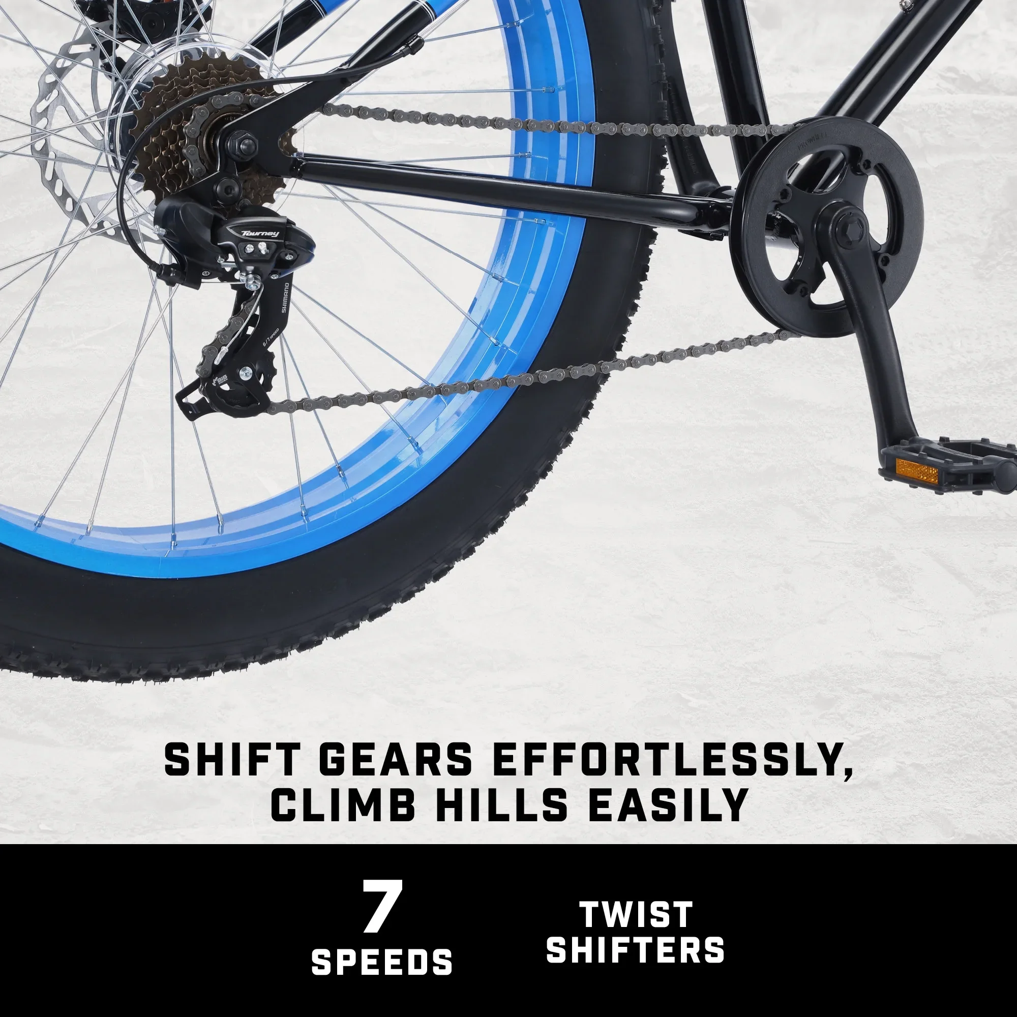 26 Mongoose Dolomite Mens Fat Tire Bike, 7 Speeds, Adults Age 13+, Black
