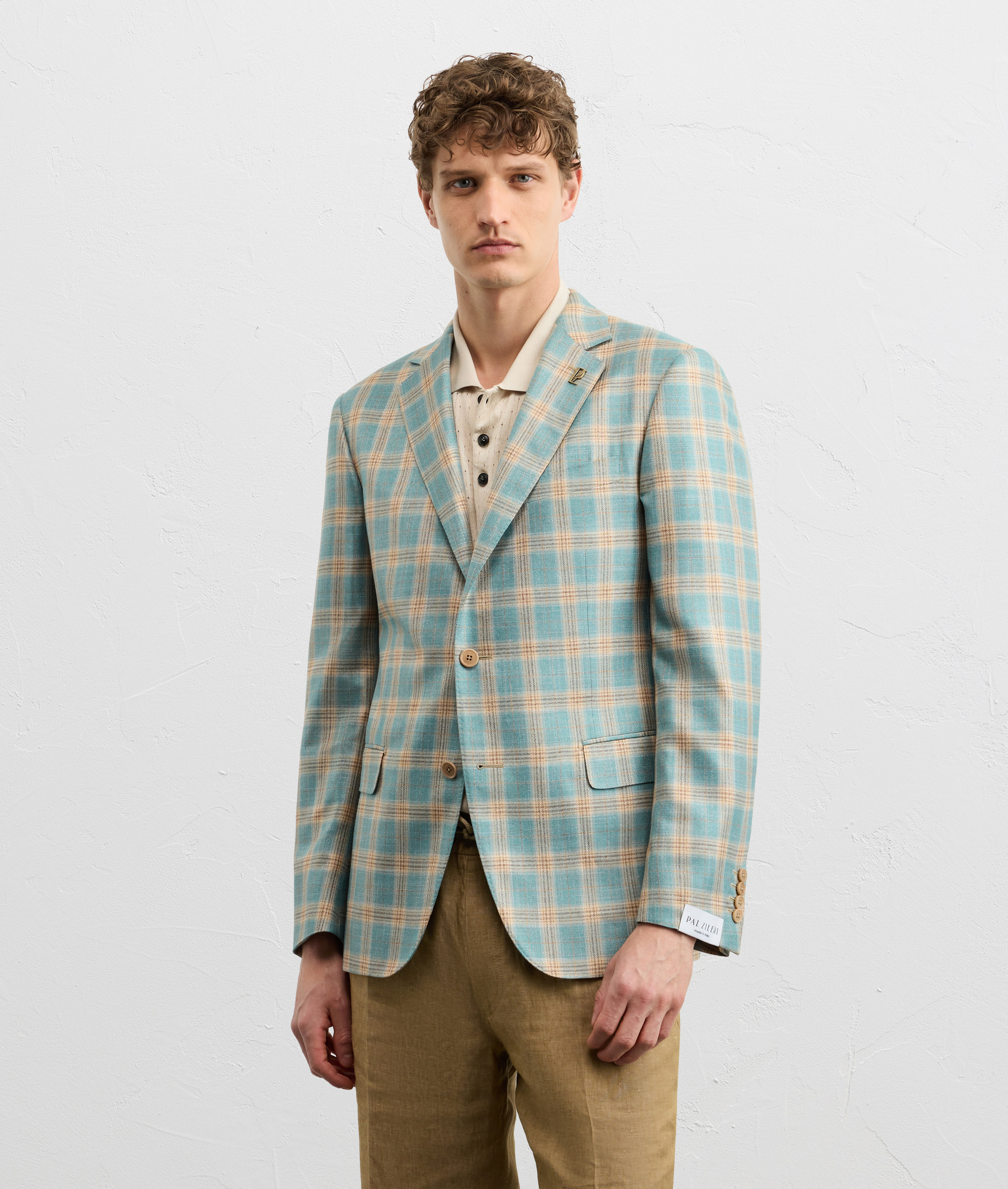 SINGLE BREASTED JACKET IN PURE VISCOSE IN TEAL BLUE