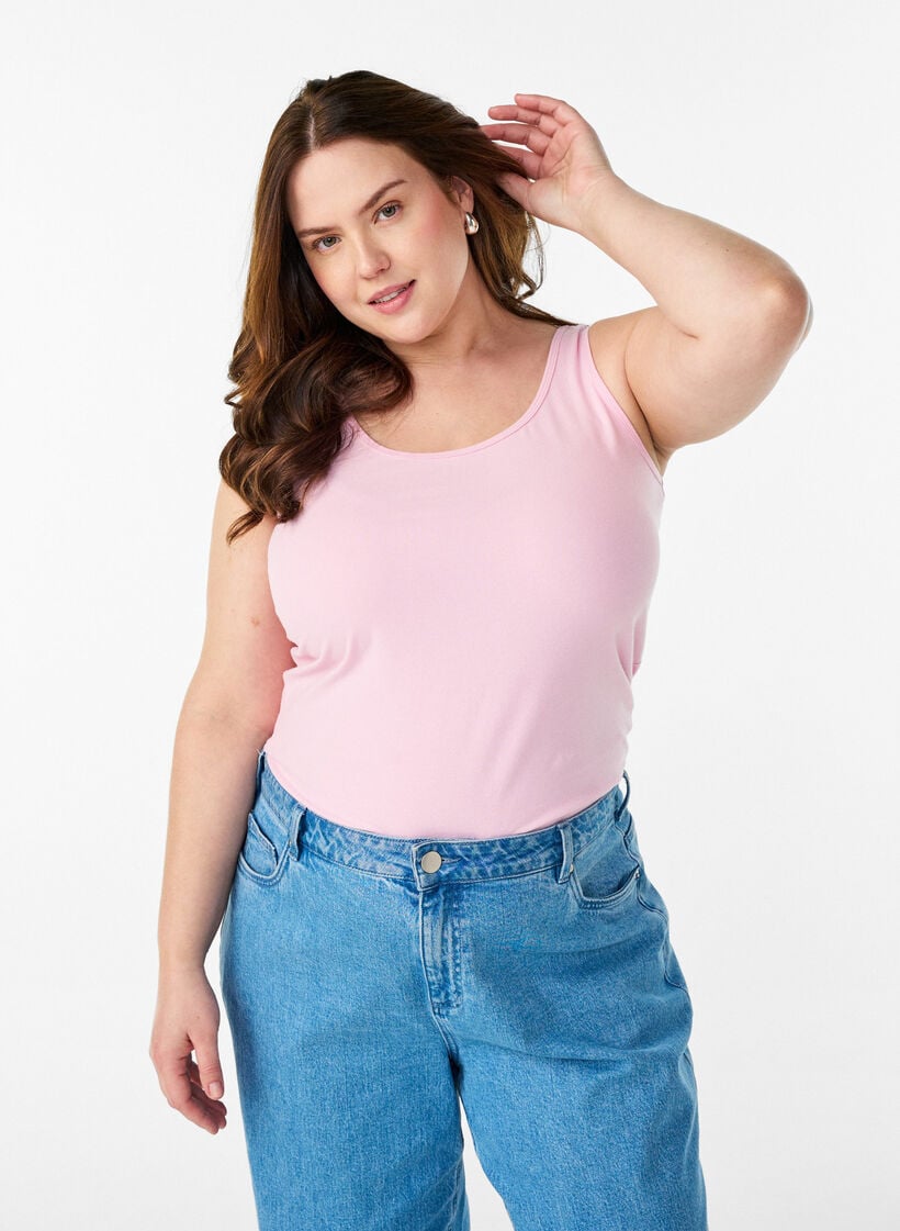 Zizzi Solid color basic top in cotton