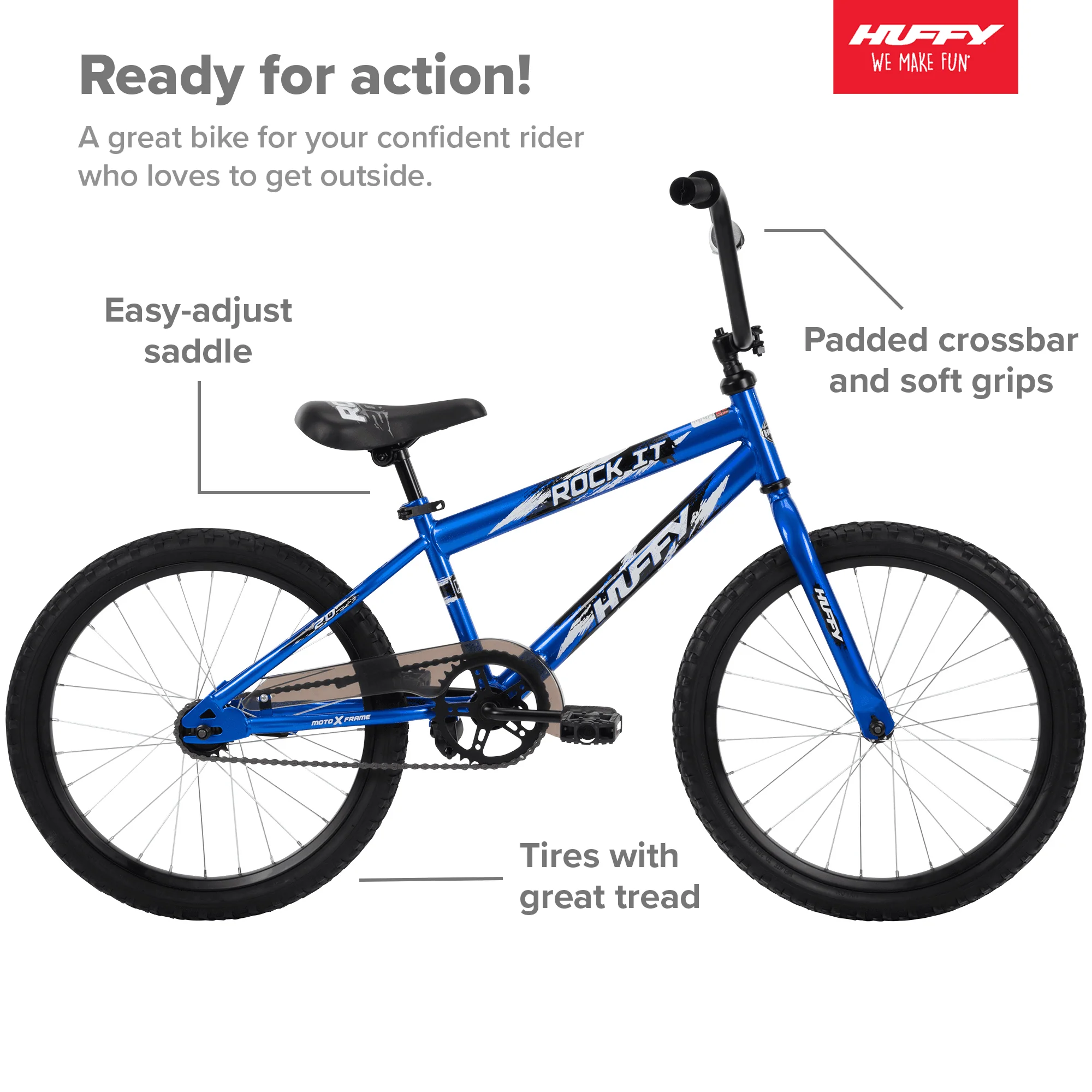 20 in Rock It Kids Bike for Boys Ages 5 and up, Child, Royal Blue Image 5