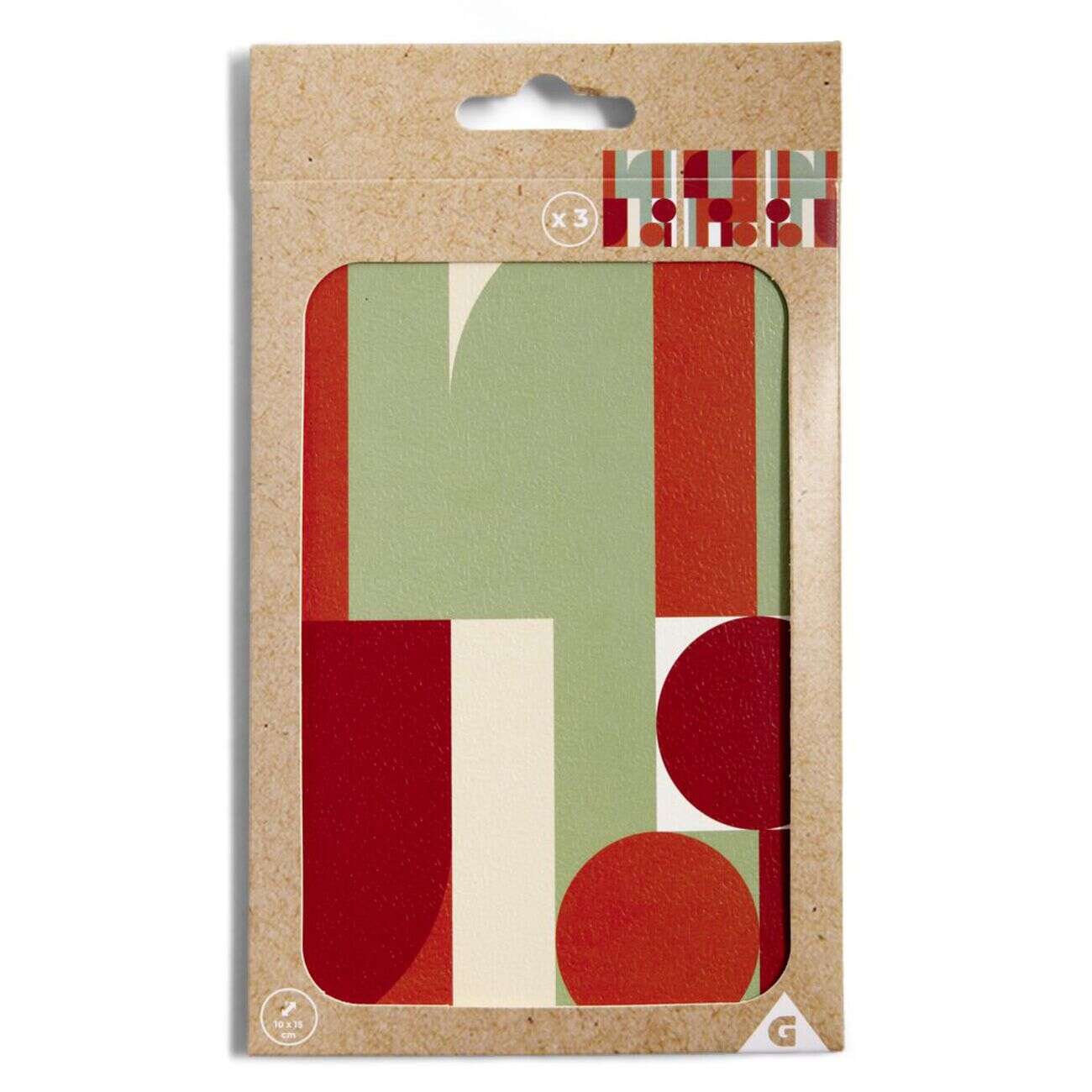 Lot de 3 affiches papier rouge orange et vert 10x15cm