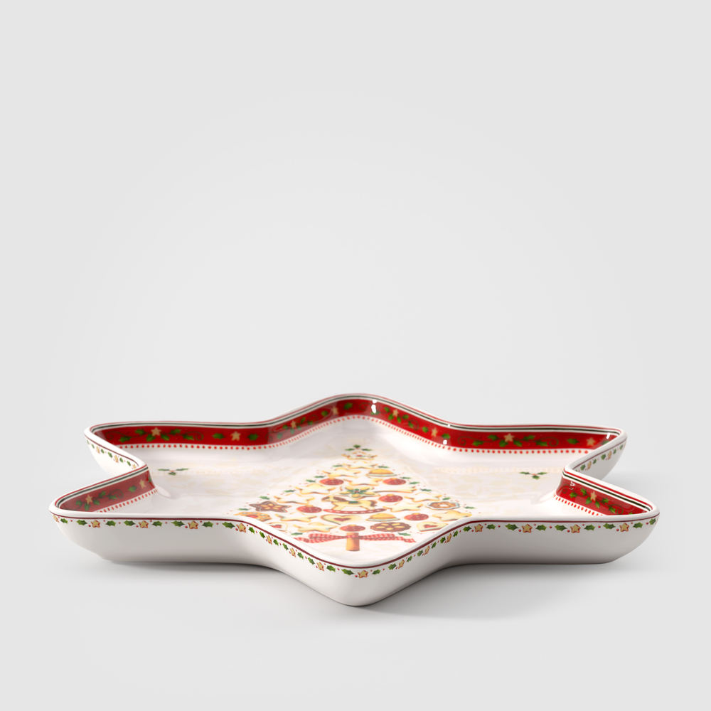 Winter Bakery Delight Bowl - Red, 33.9 oz, Premium Porcelain