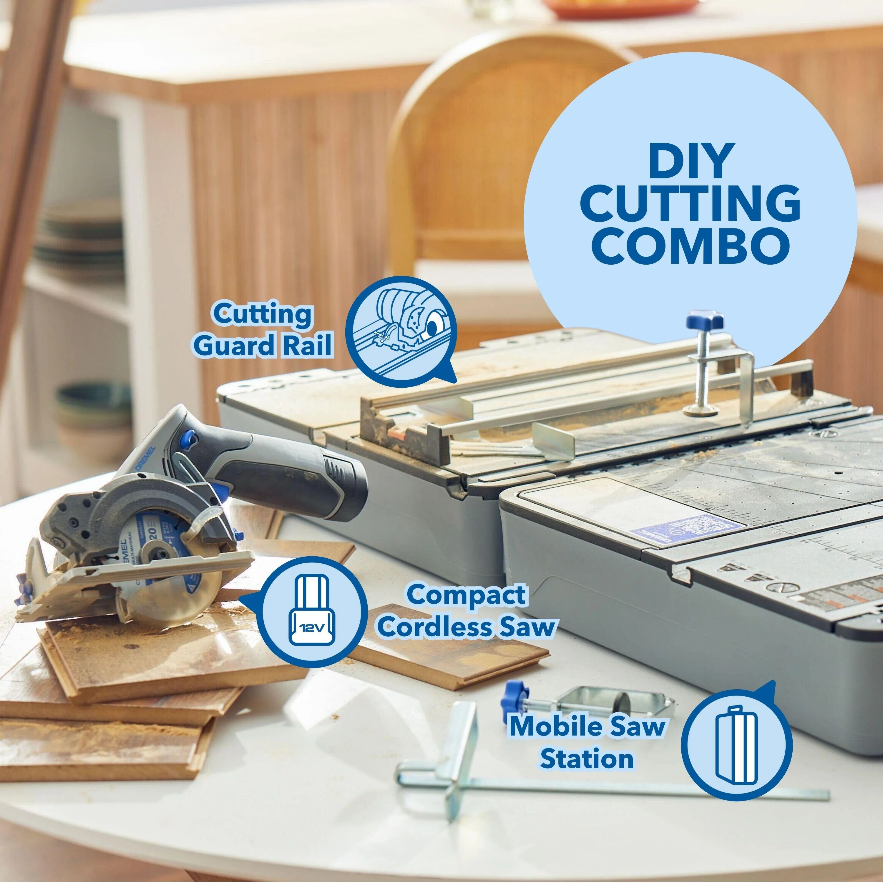 Dremel Blueprint Portable Saw Station with 12V Compact Circular Saw and Multi - Purpose Cutting Case (CS12V - S1C)