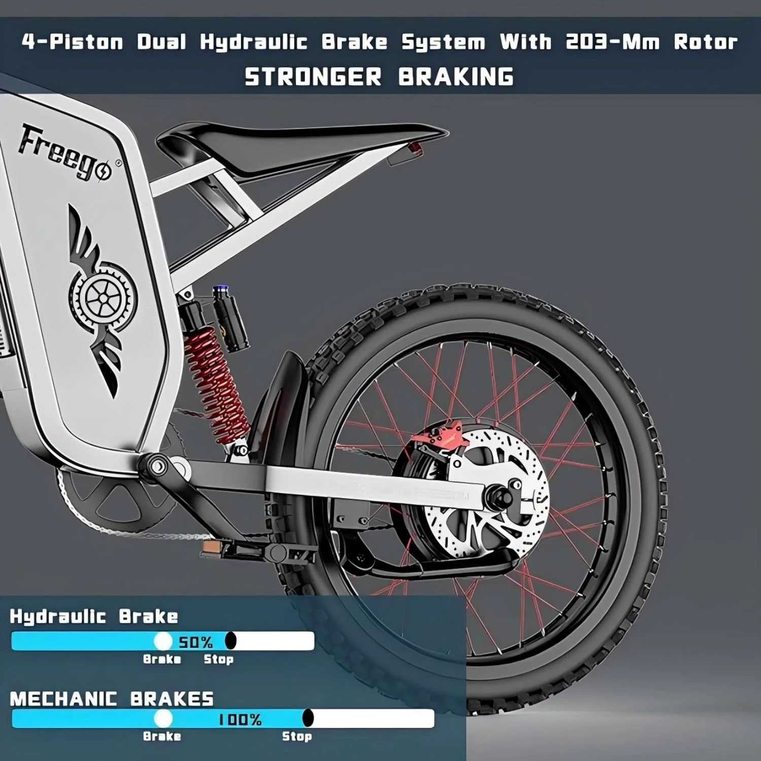 X2 Pro 6000W(Peak) Motor Electric Dirt Bike for Adult, 60V30AH Battery Electric Motorcycle,50MPH Speed Electric Bicycle,19x2'' Full Suspension/Hydraulic Brake - Image 6