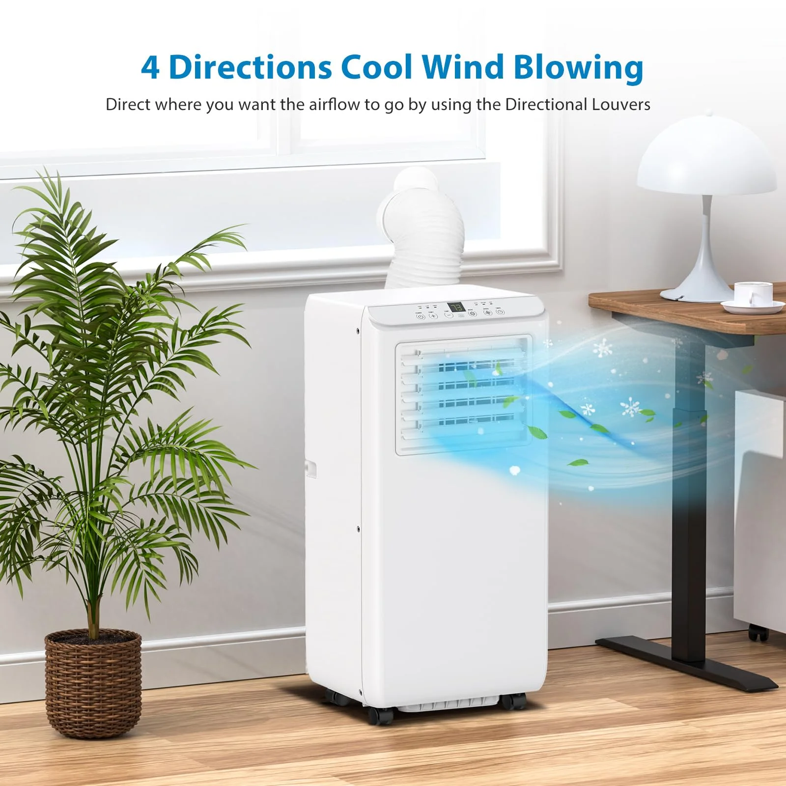 Portable Air Conditioners 8000BTU, Air Conditioners 3-in-1 Cools up to 350 Sq. Ft, Indoor Standing AC Unit w/Dehumidifier, Window Kit, White - Image 6
