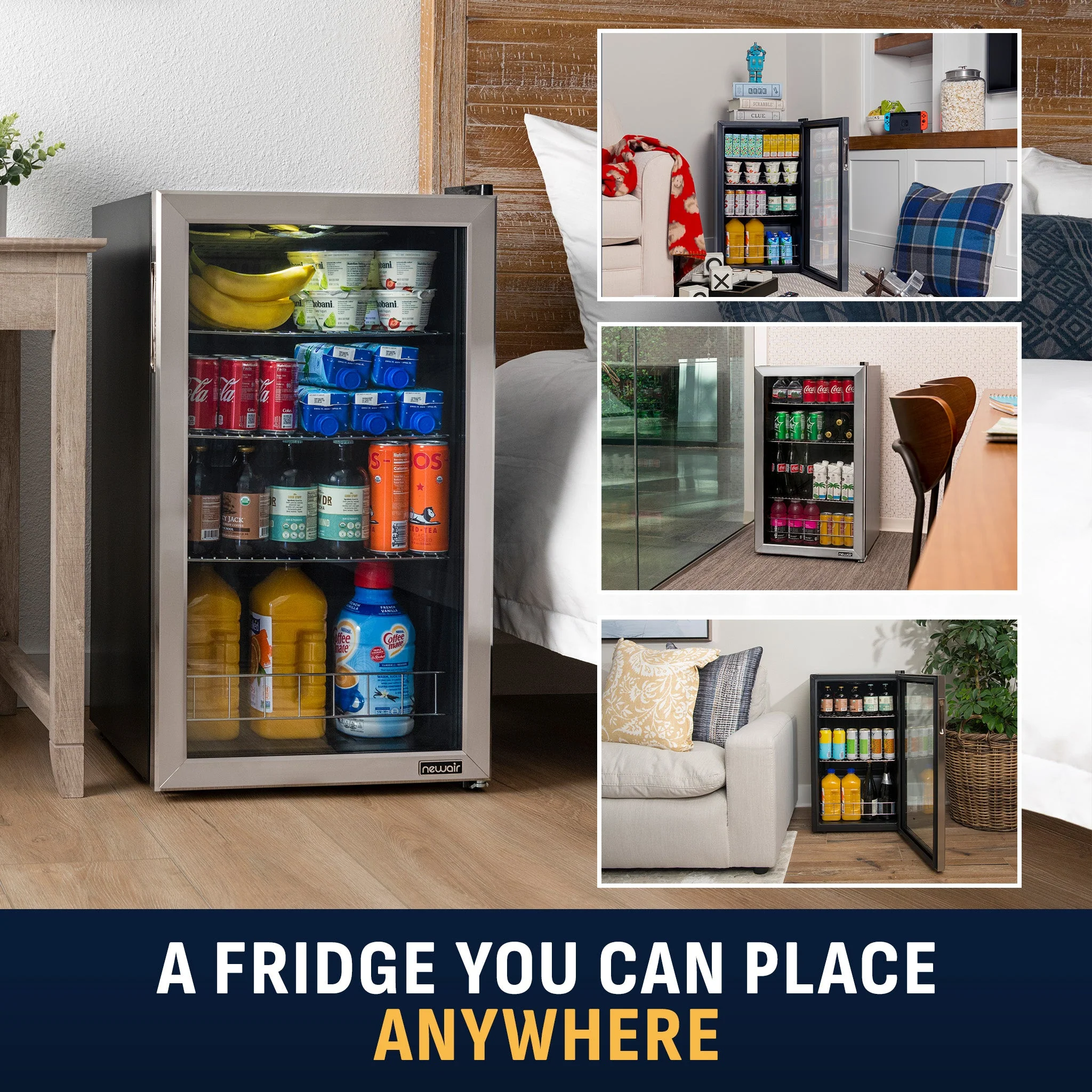 Newair 126-Can Freestanding Stainless Steel Beverage Fridge - 18.9