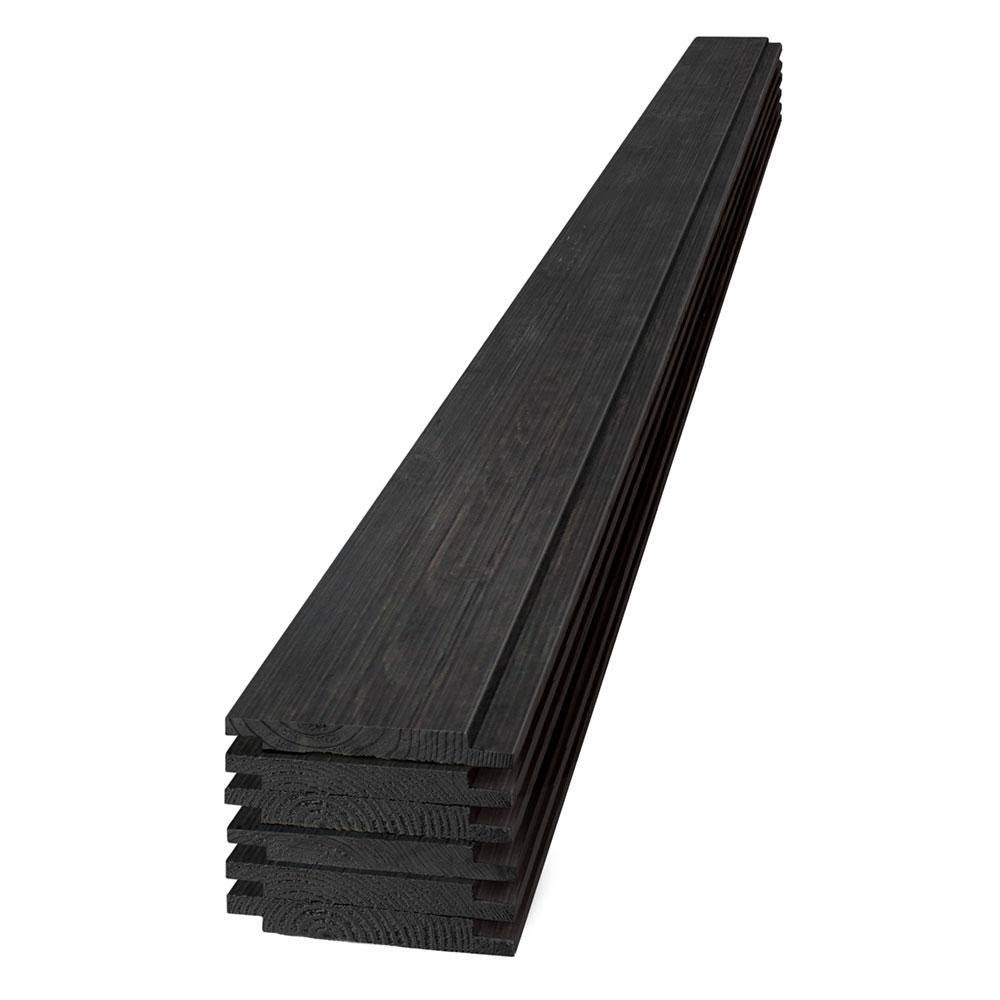 UFP-Edge 1 in. x 6 in. x 6 ft. Rustic Collection Shiplap Pine Board (Charcoal) (6 Pack)