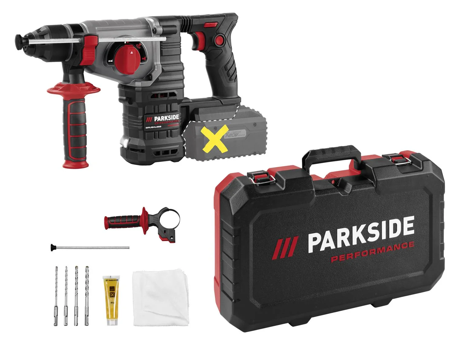 PARKSIDE PERFORMANCE Perforateur-burineur sans fil PPAKH 20-Li A1, 1,9 J, 20 V