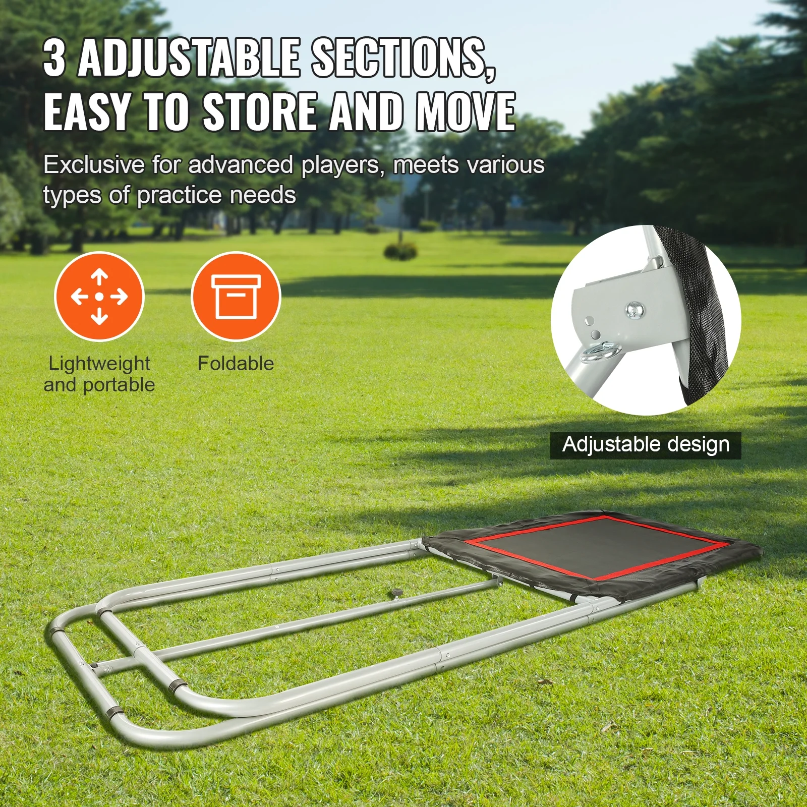 Folding Lacrosse Baseball Rebounder 3x4ft Volleyball Bounce Back Net Softball Bounce Pinchback Net Adjustable Angle Shooting Practice - Image 4