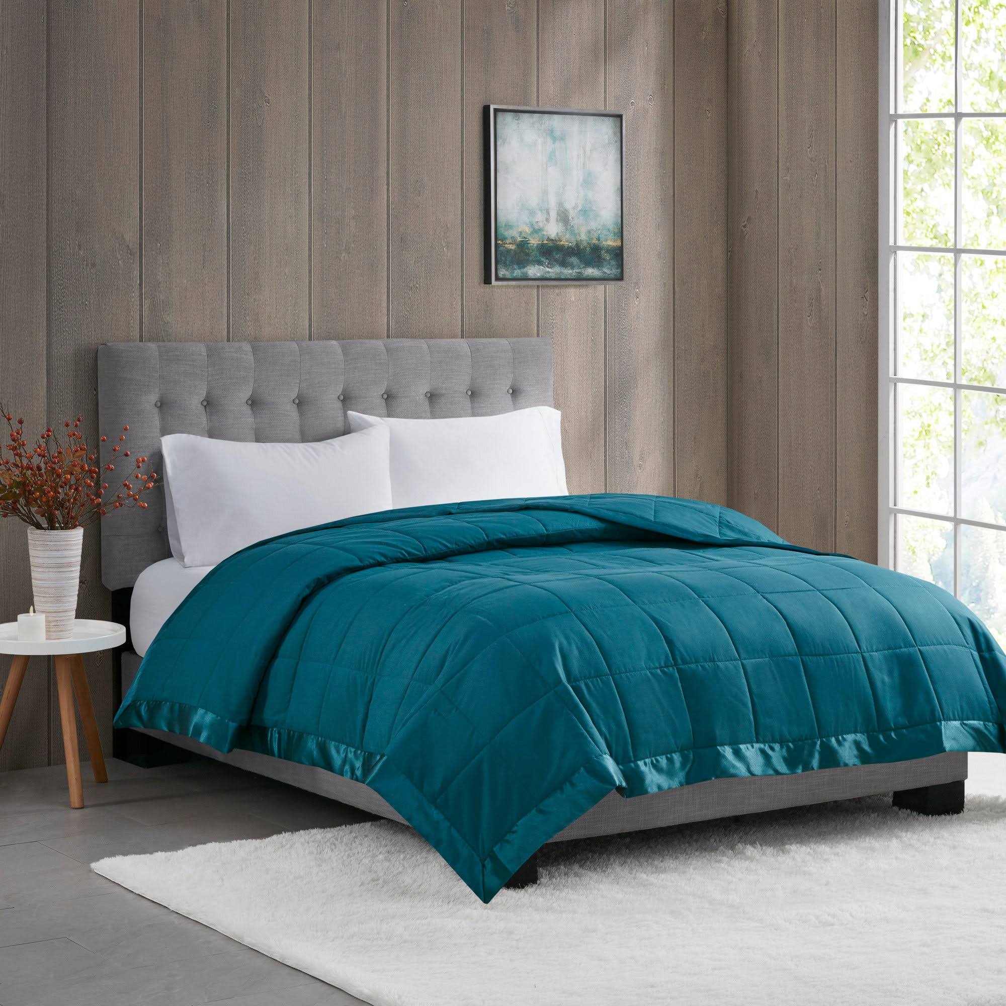 Madison Park Full/Queen Windom Microfiber Down Alternative Blanket | Teal