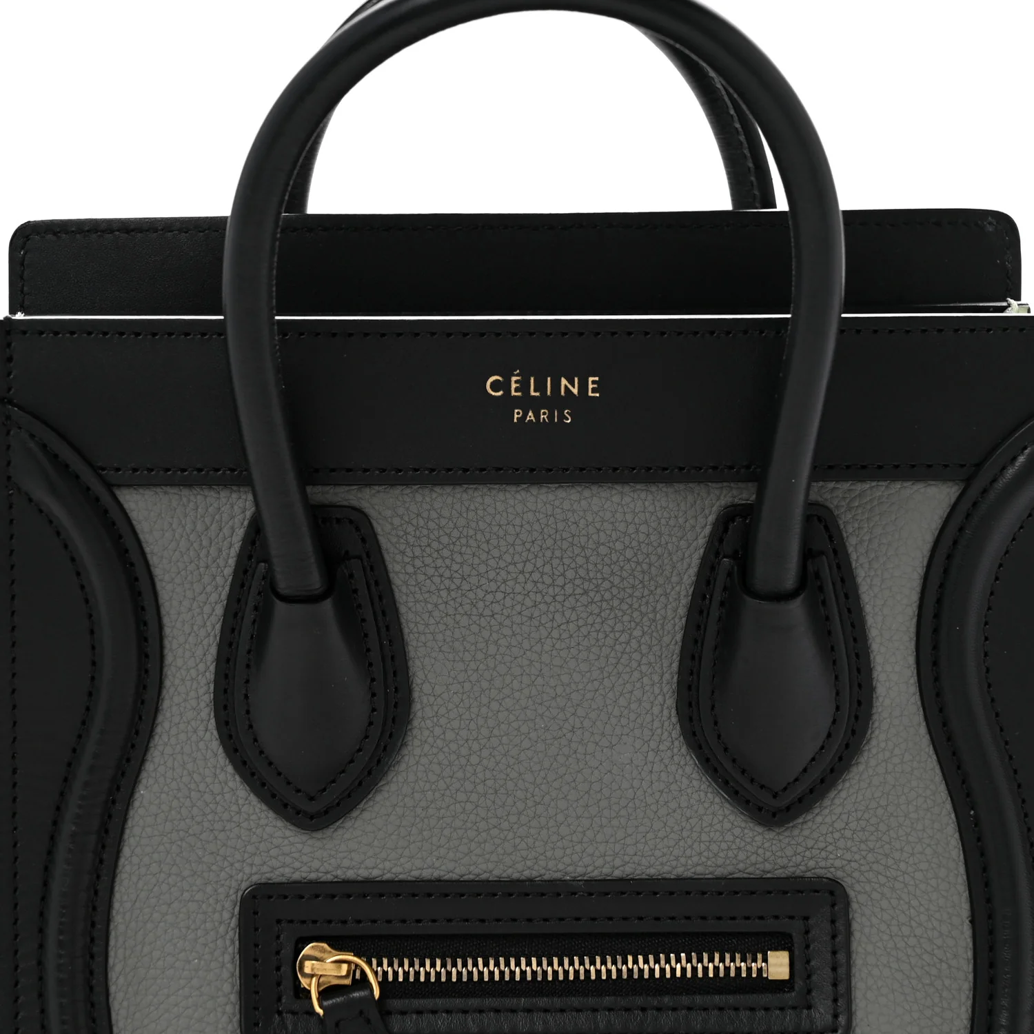 Baby Grained Calfskin Nano Tri-Color Luggage Zinc Almond
