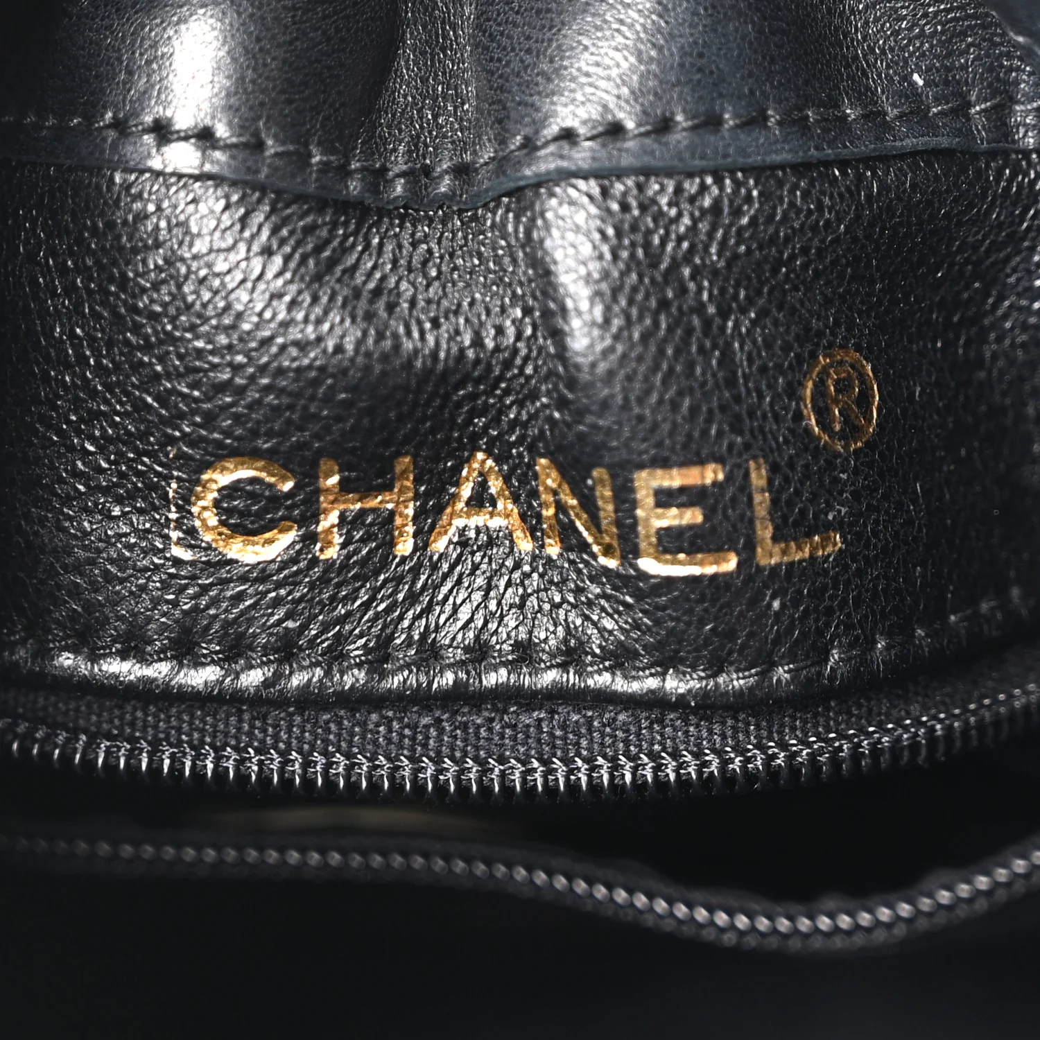 Lambskin Quilted Mini Drawstring Bucket Bag Black