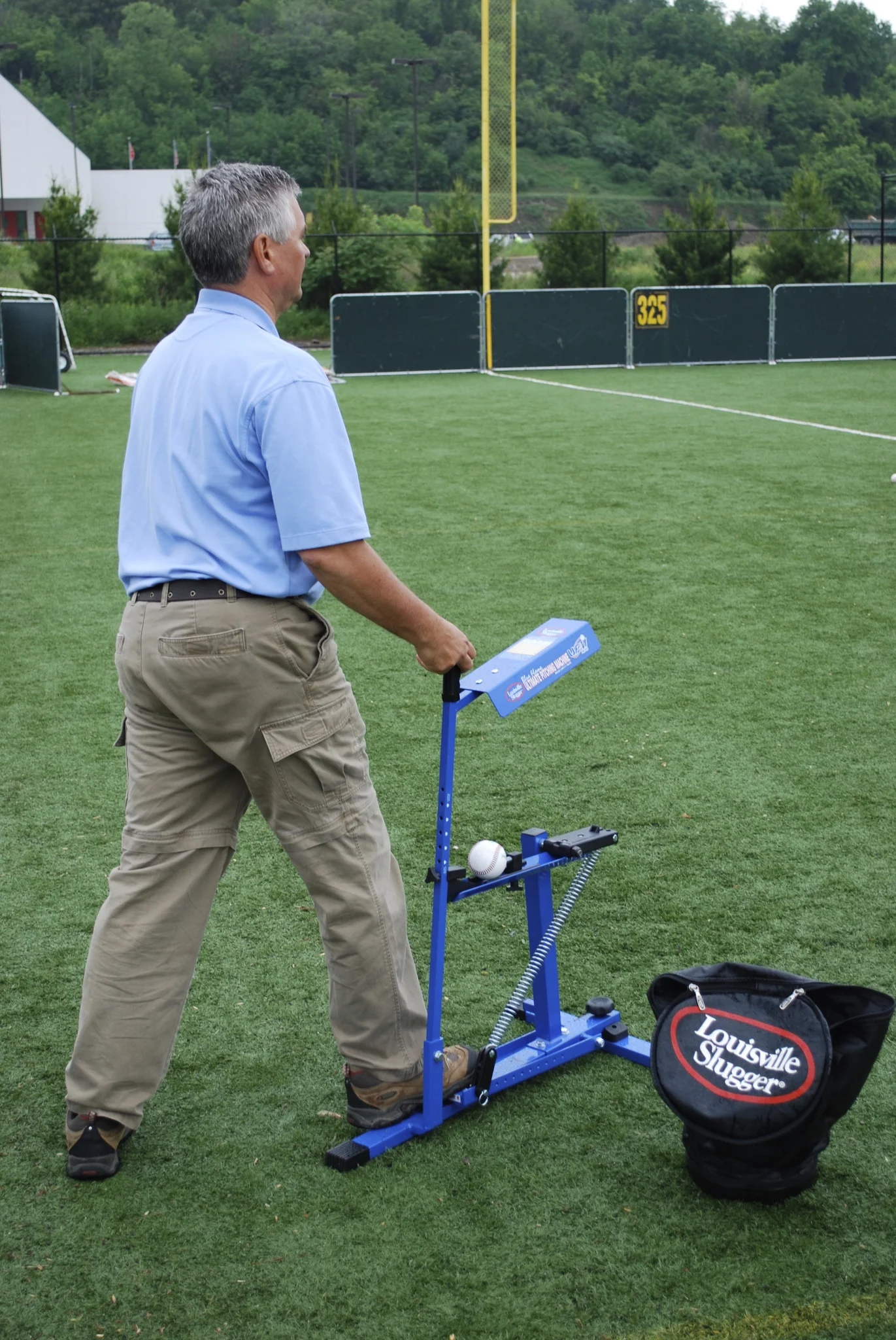 Blue Flame Pitching Machine Manual Baseball Softball Trainer, Throws Up to 60 MPH, Youth Adult Practice Tool - Image 3