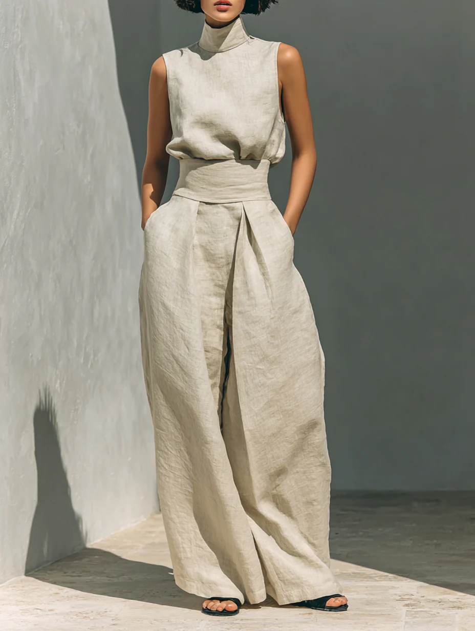 Amara | Ensemble minimaliste blouse et pantalon fluide
