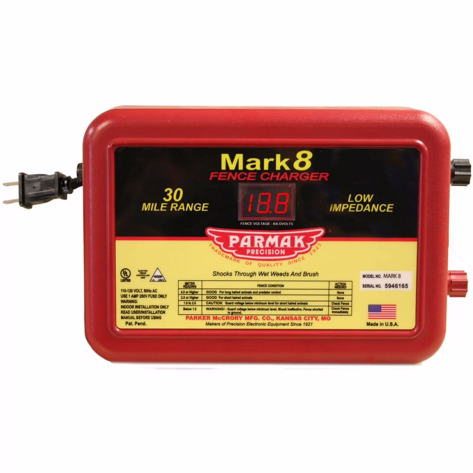 Precision MARK8 110V 120V Multi Power Mark 8 Fence Charger(30 MILE)