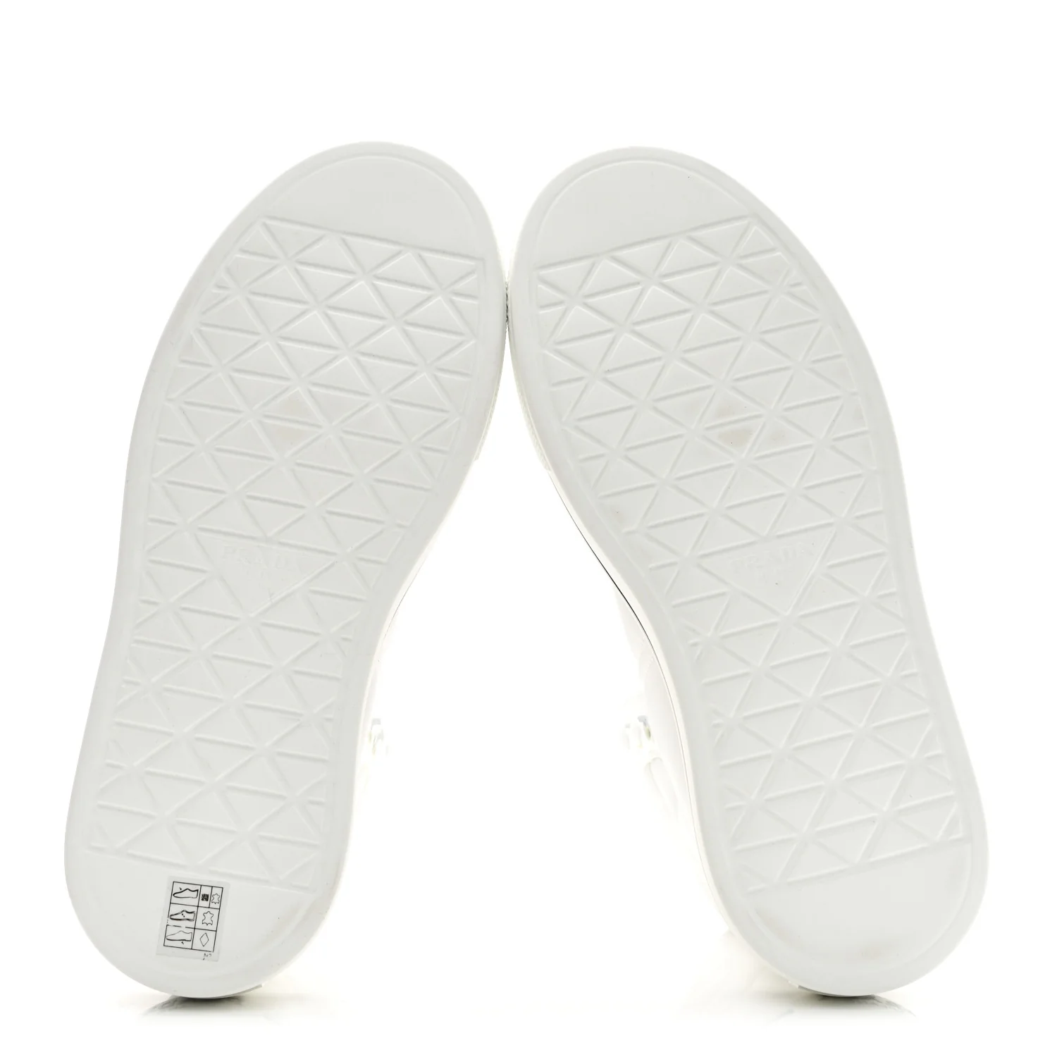 Re-Nylon Gabardine Spazzolato Macro Quilted Triangle Logo High Top 45mm Sneakers 38.5 White
