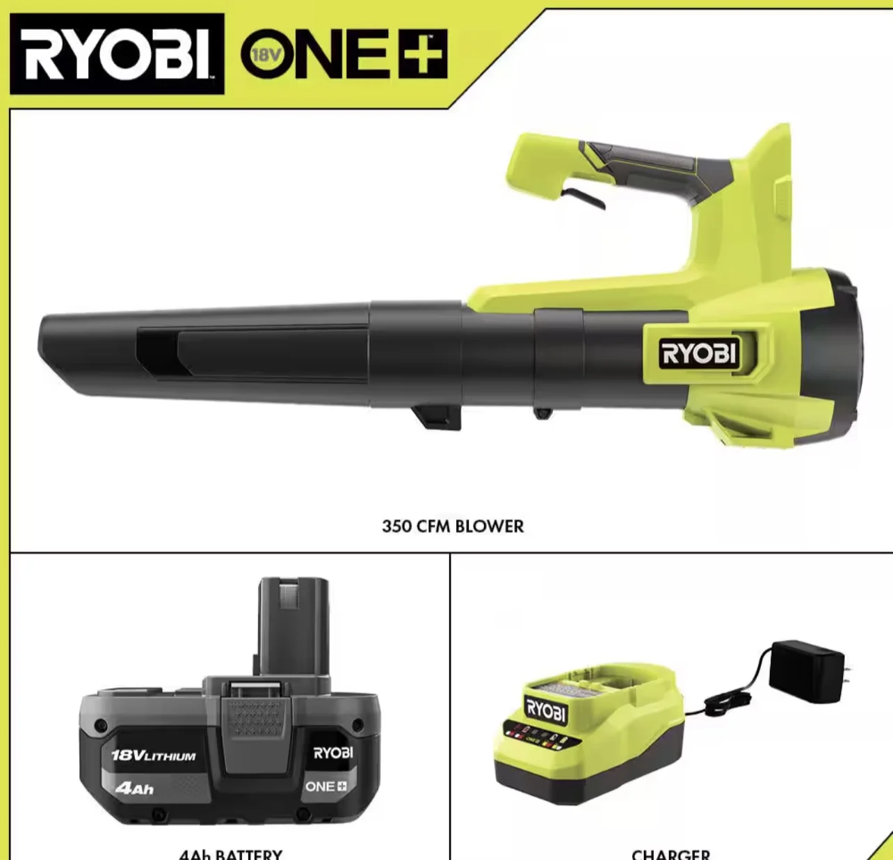 RYOBI ONE+ 18V 100 MPH 350 CFM