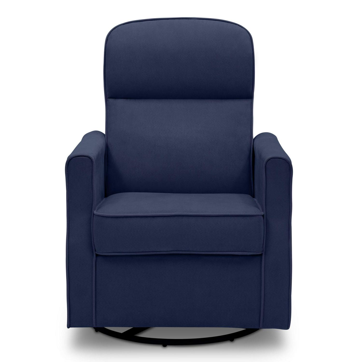 Delta Children Clair Slim Nursery Glider Swivel Rocker Chair. Navy