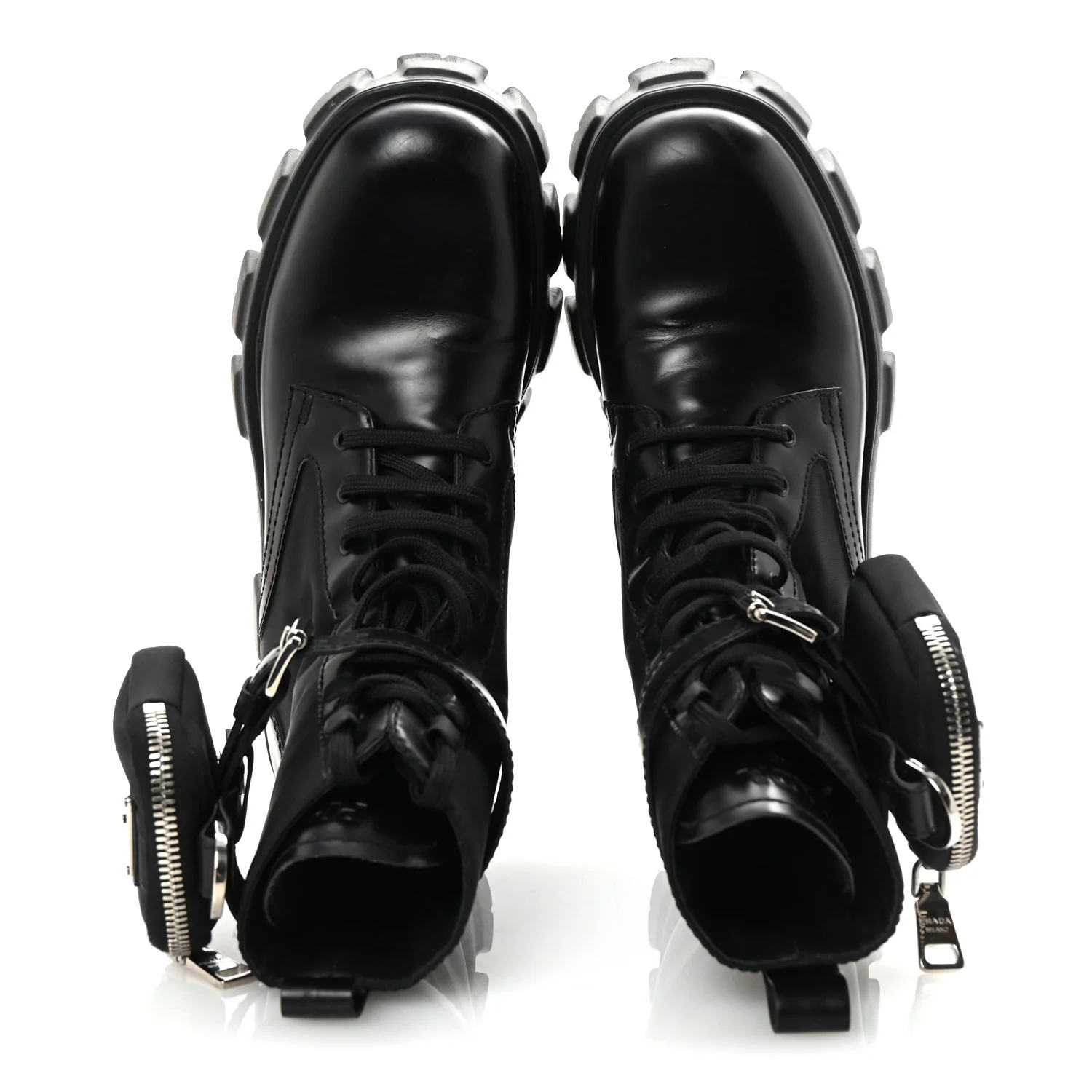Spazzolato Rois Nylon Metal Triangle Logo Monolith Pouch Pocket 55mm Boots 38 Black