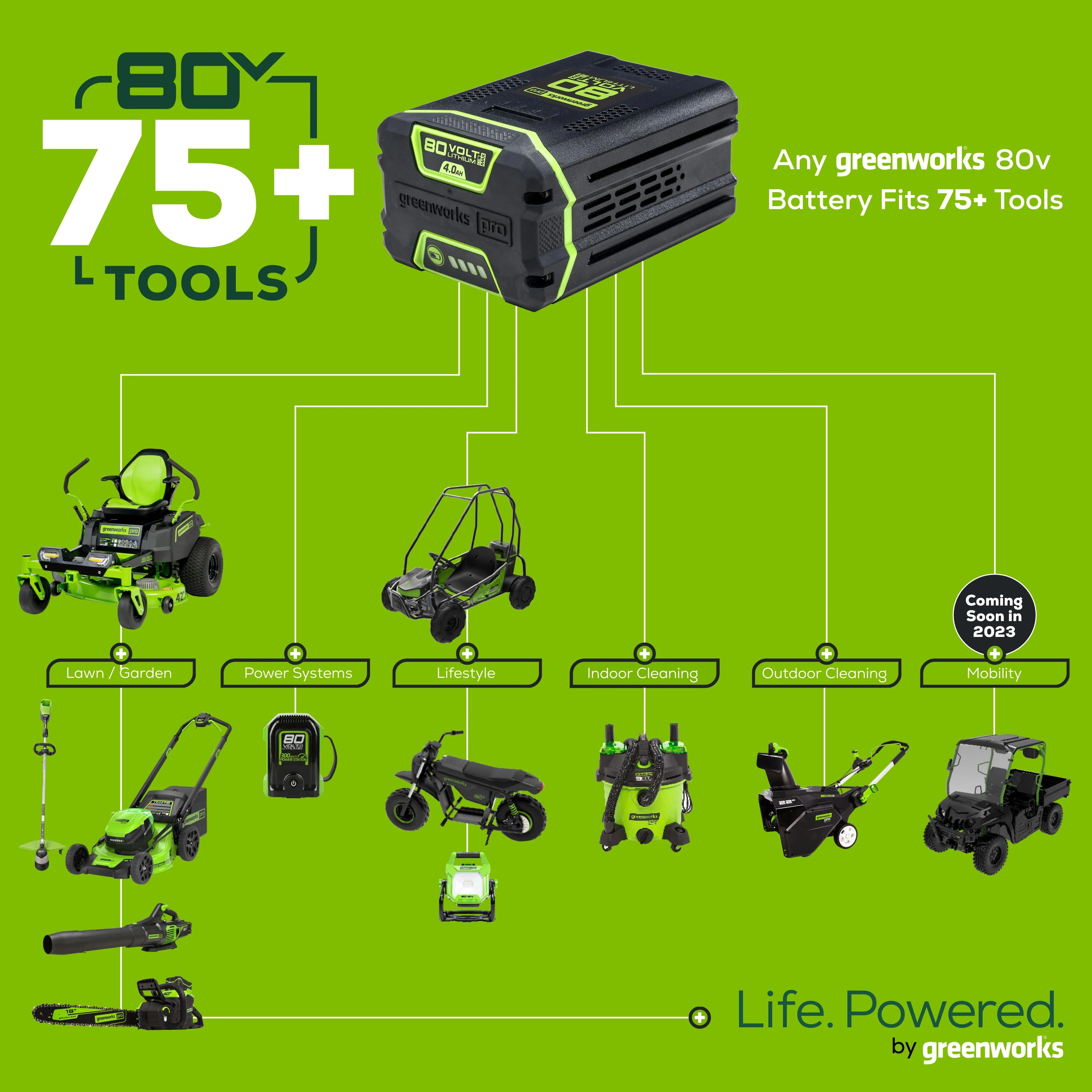 80V 10" Cordless Battery Pole Saw with 2.0Ah Battery Rapid Charger - Image 6