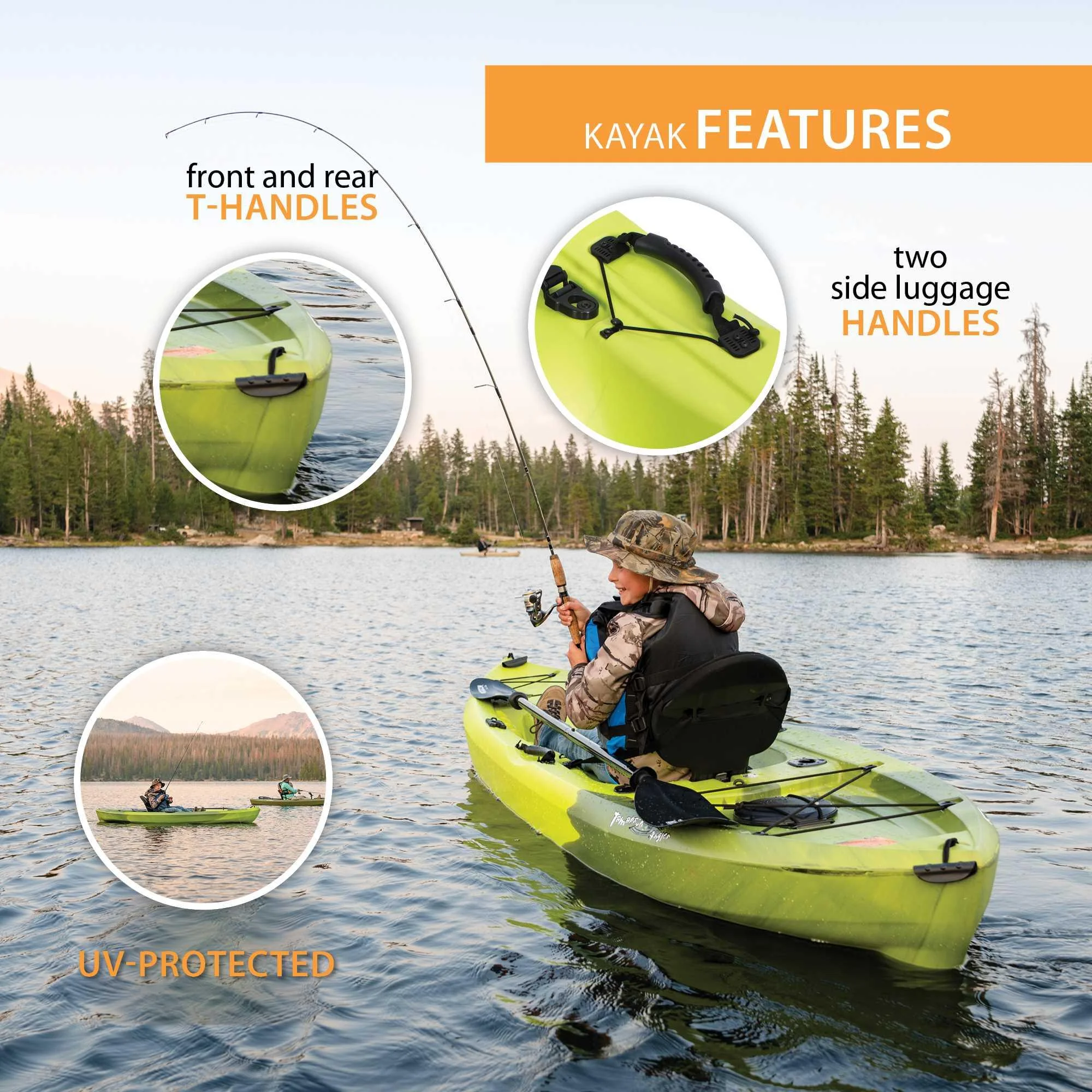 Lifetime Tamarack Angler 10 Ft. Fishing Kayak, Volcano Fusion (91340)