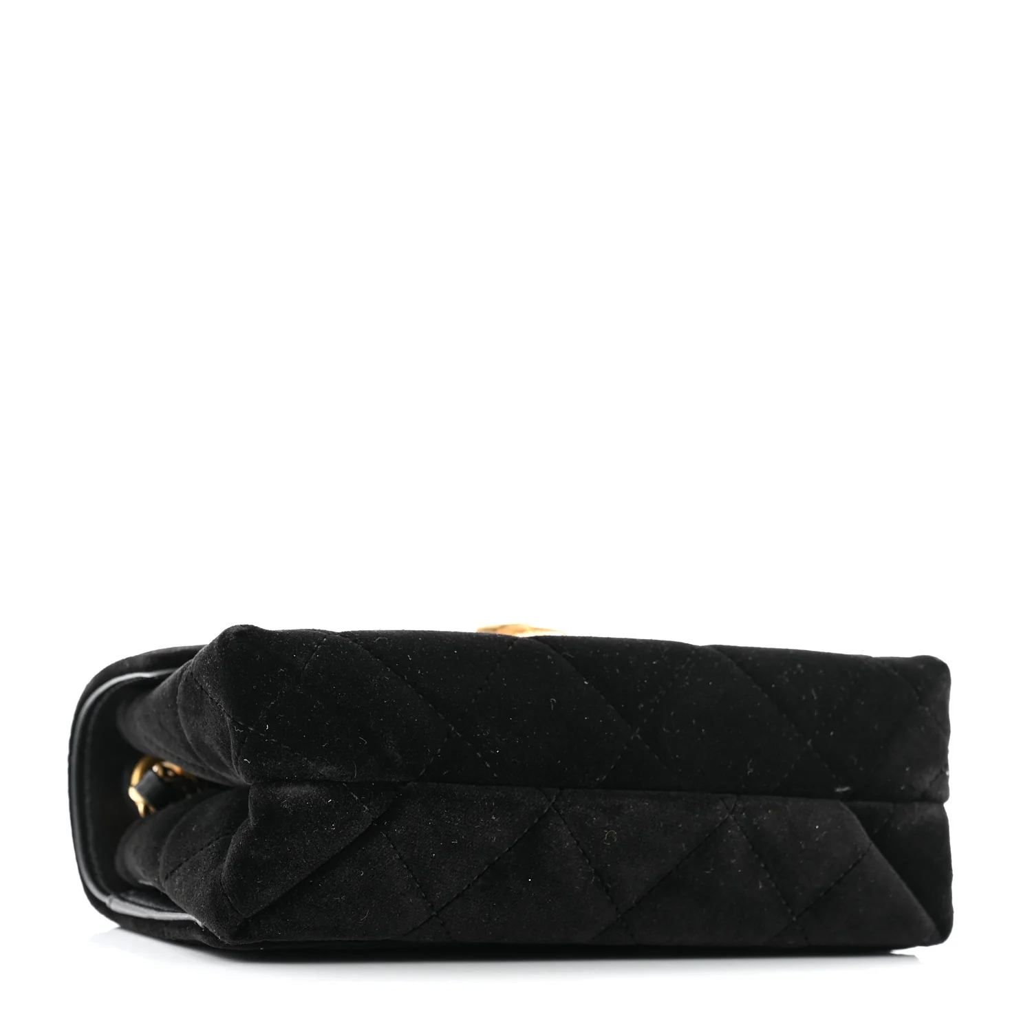 Velvet Strass Diamond Lock Flap Black