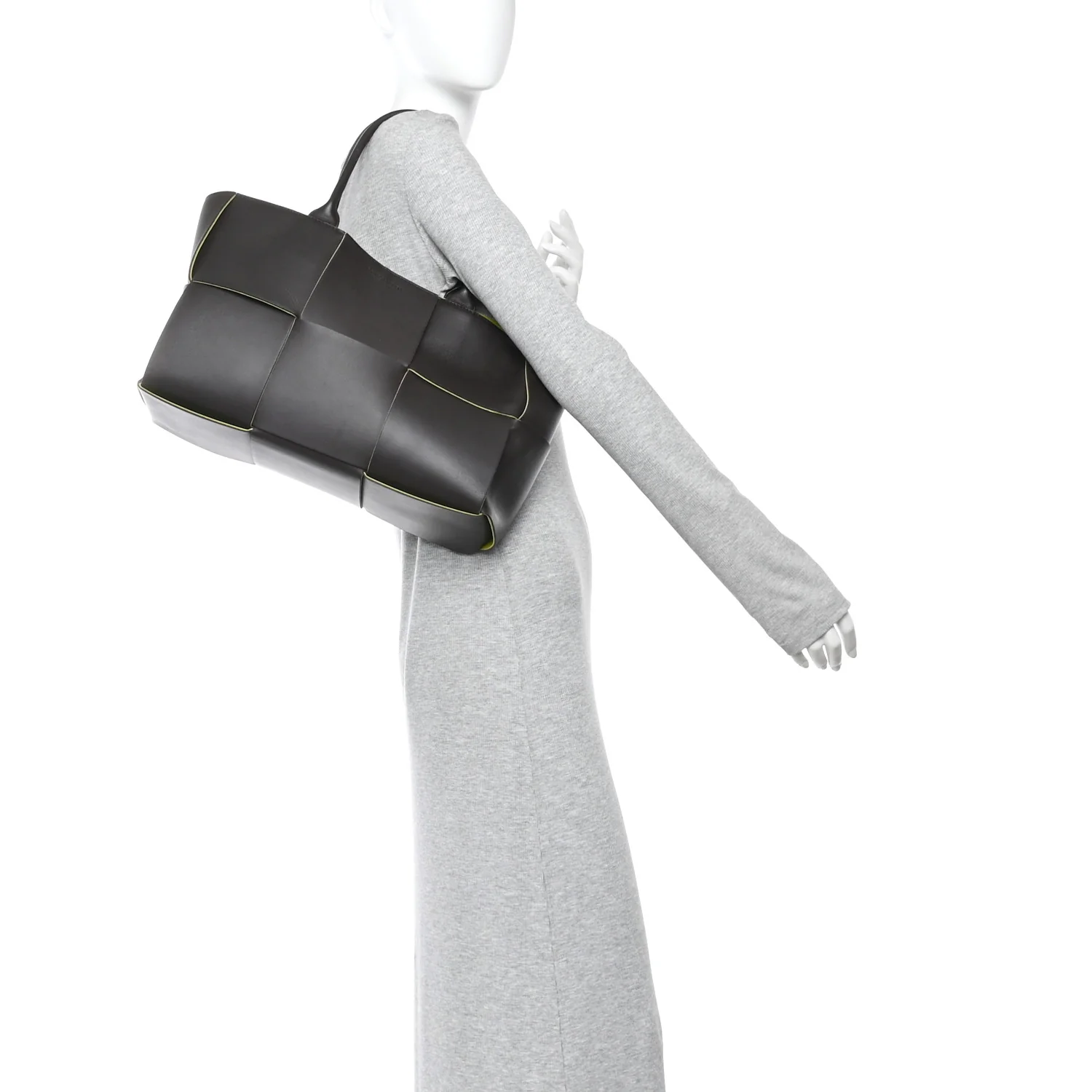 Nappa Maxi Intrecciato Medium Arco Tote Fondant Kiwi