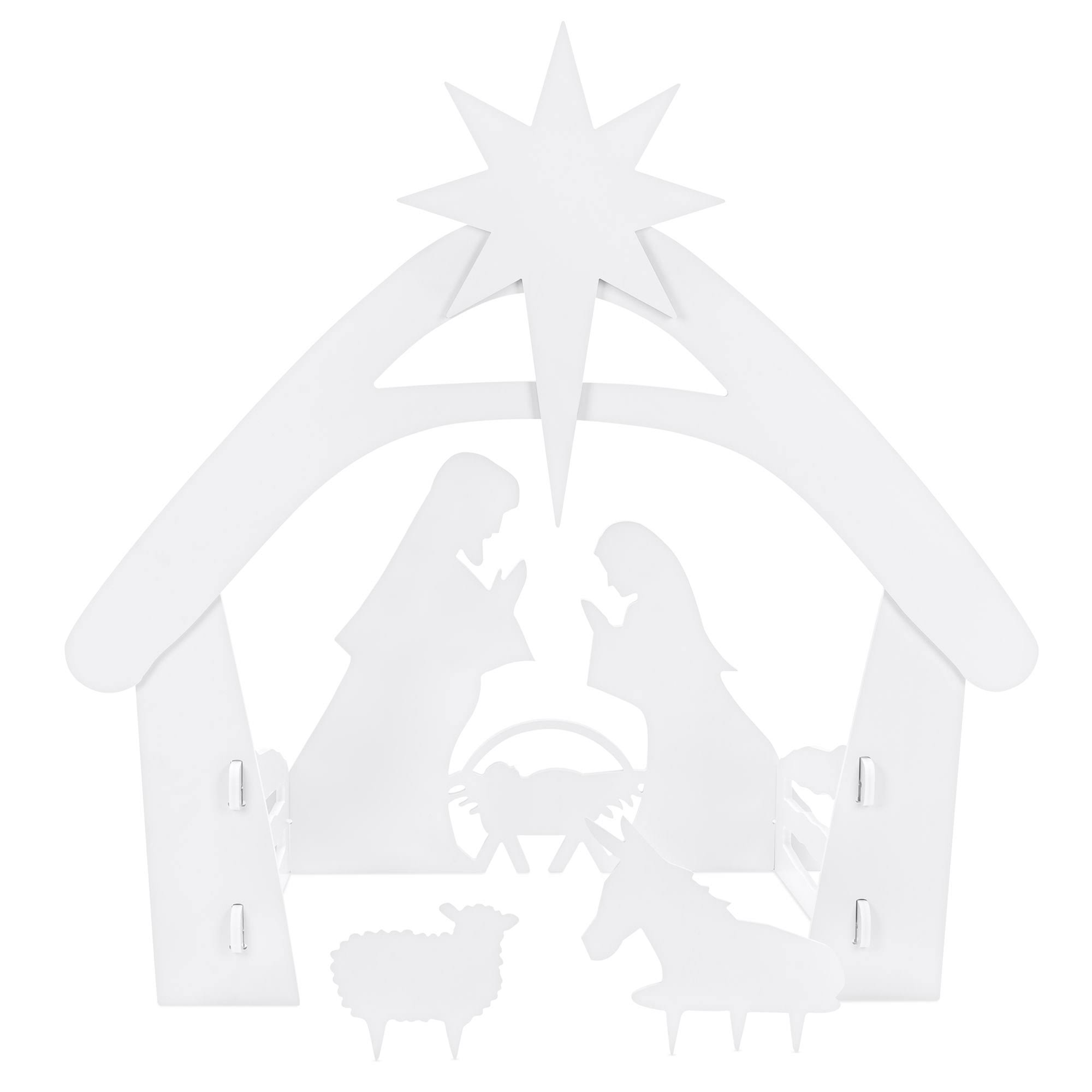 Best Choice Products 4ft Christmas Holy Family Nativity Scene, Outdoor Yard Decoration with Water Resistant PVC