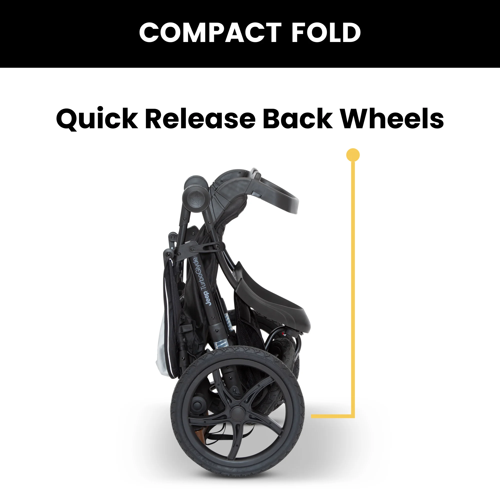 TurboGlyde Jogging Stroller, Black(Black) - Image 4