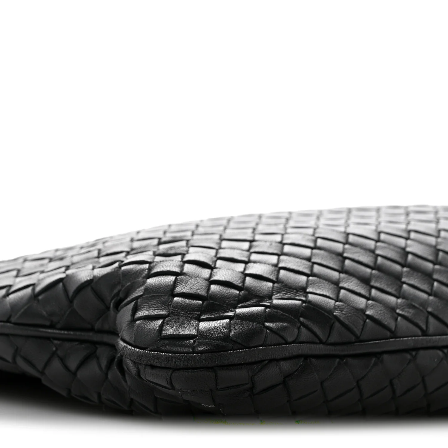 Nappa Intrecciato Flat Shoulder Bag Black