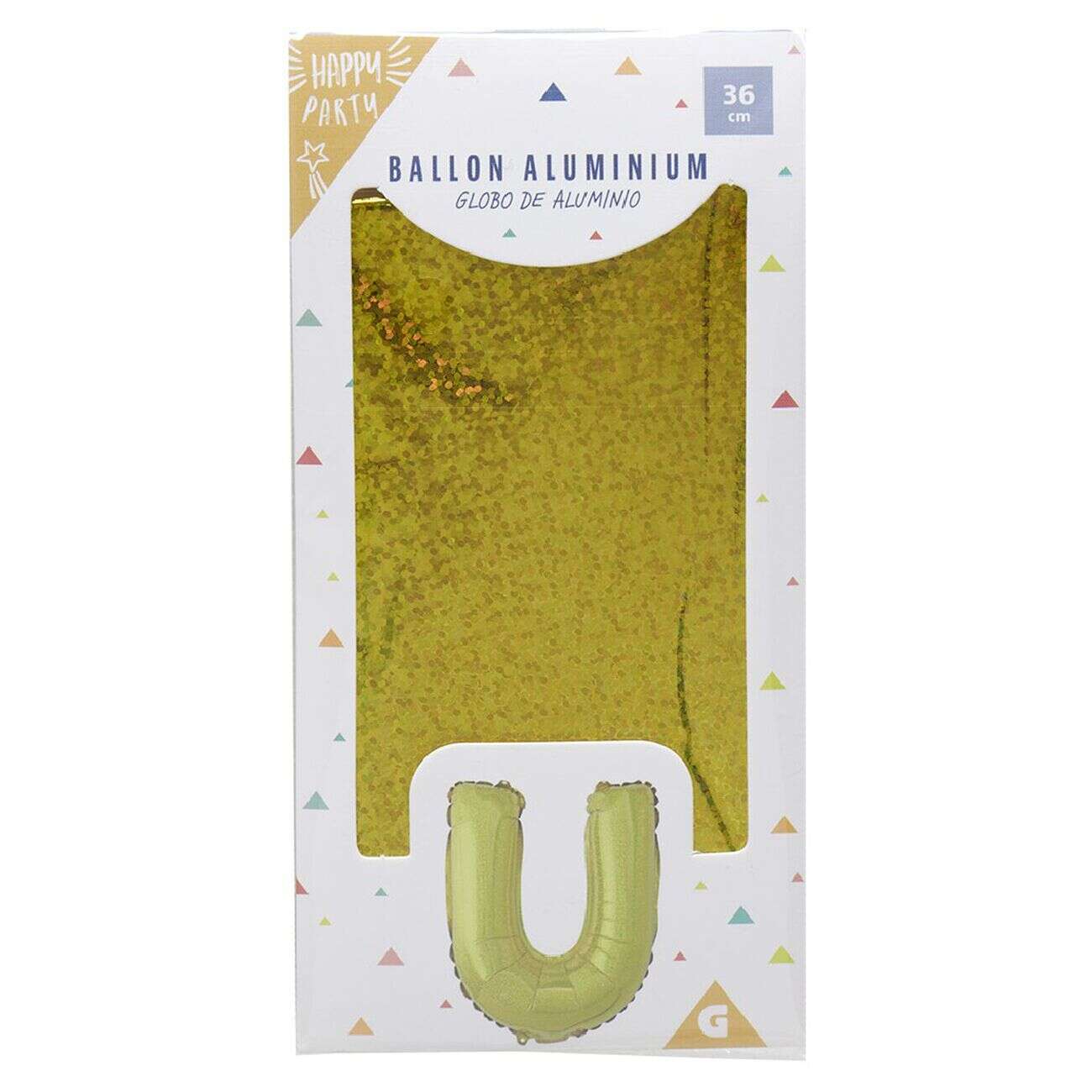 Ballon forme lettre U aluminium (2 modèles argenté ou doré)