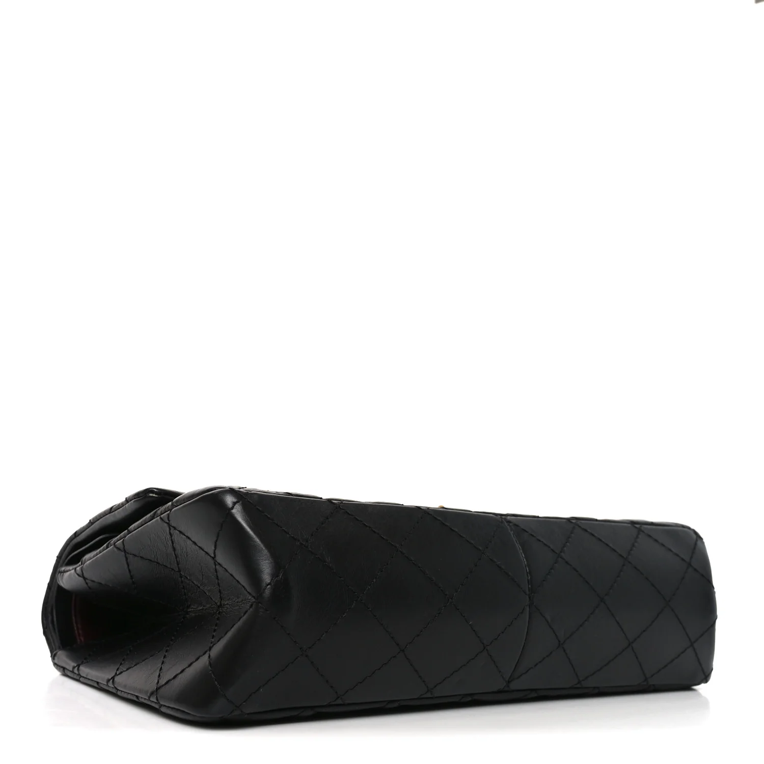 Aged Calfskin Quilted 2.55 Reissue 226 Flap Black