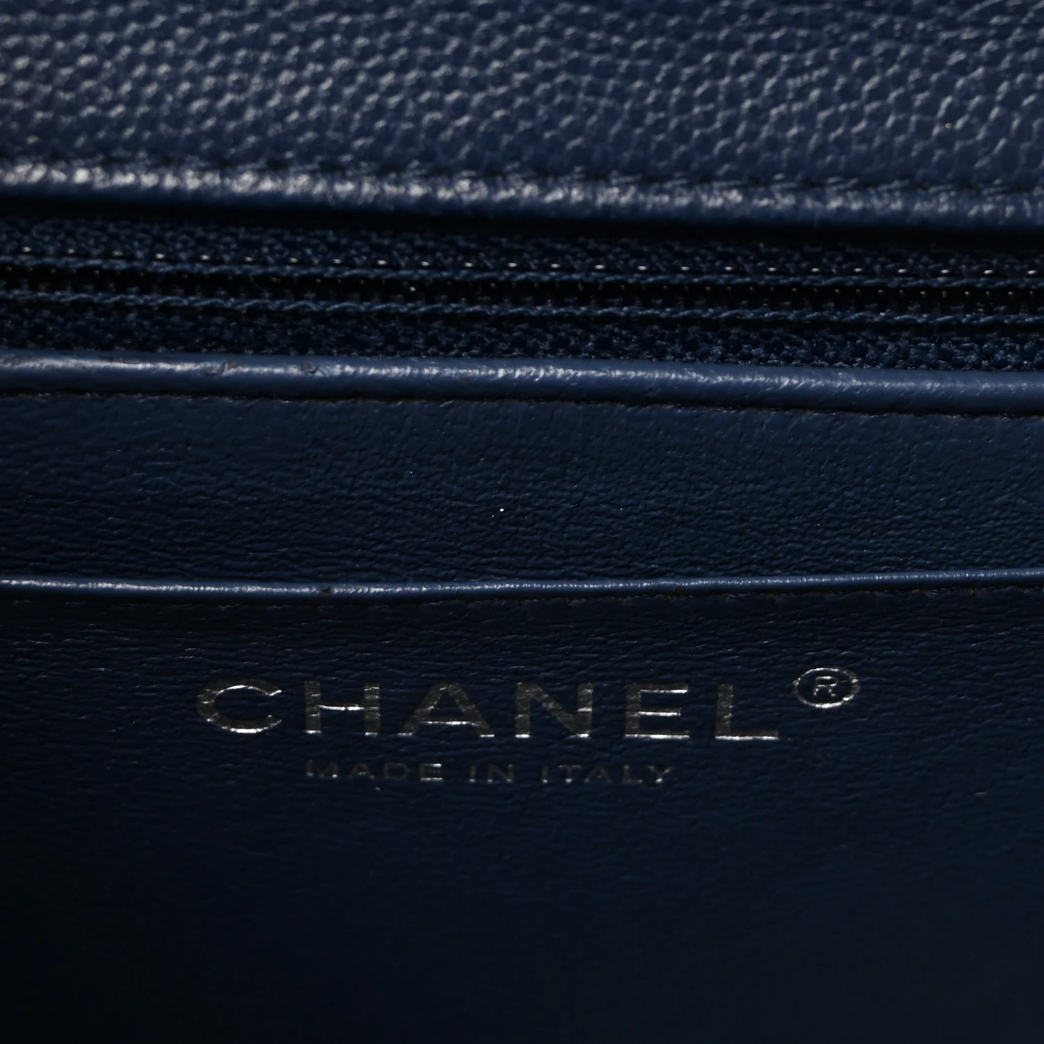 Caviar Quilted Mini Square Flap Navy