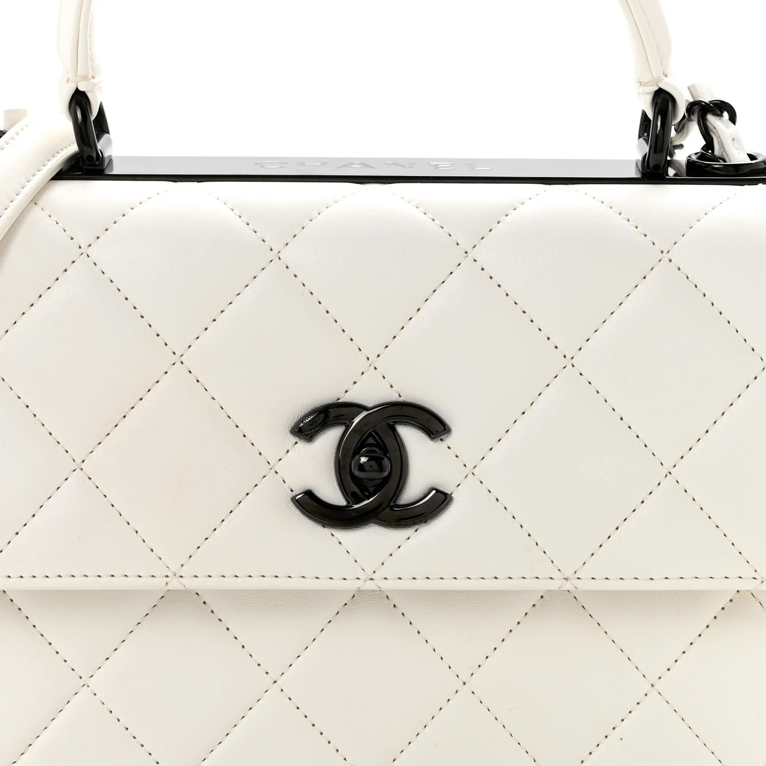 Lambskin Quilted Small Trendy CC Dual Handle Flap Bag White