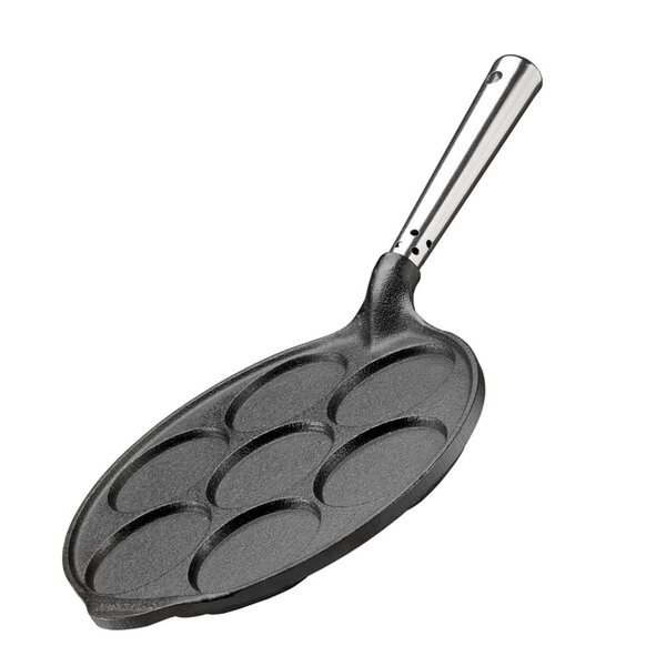 Professional lappepanne med rustfritt stål håndtak 23 cm støpejern