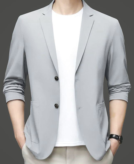 Daily Notch Lapel Buttons Utility Pockets Solid Blazer