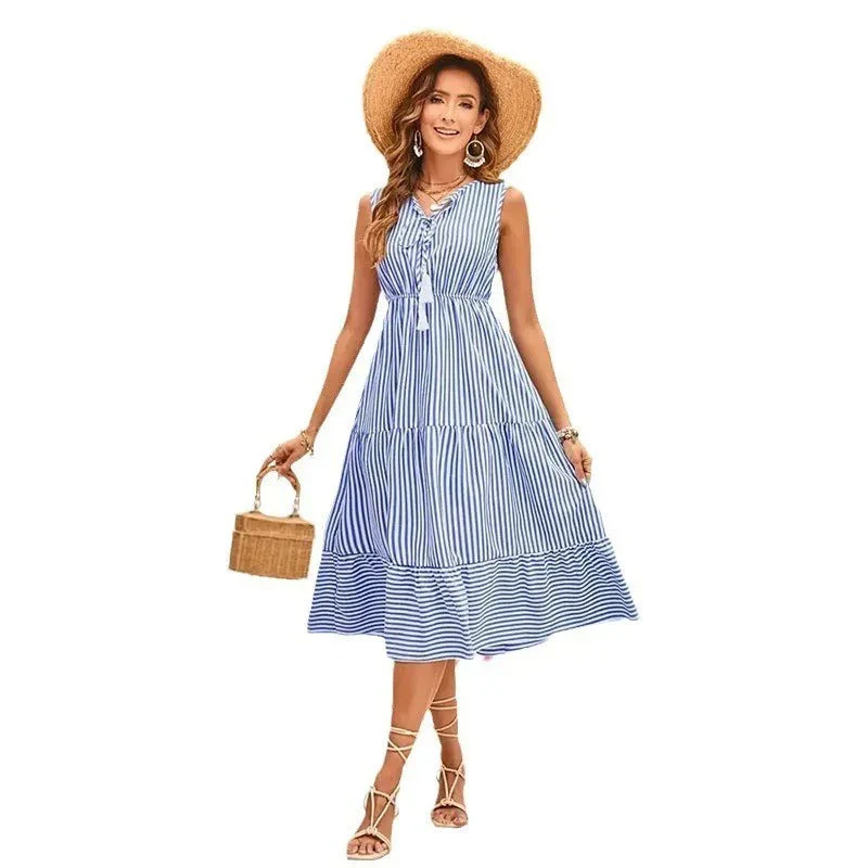 Sophie Paris | Robe mi-longue à rayures