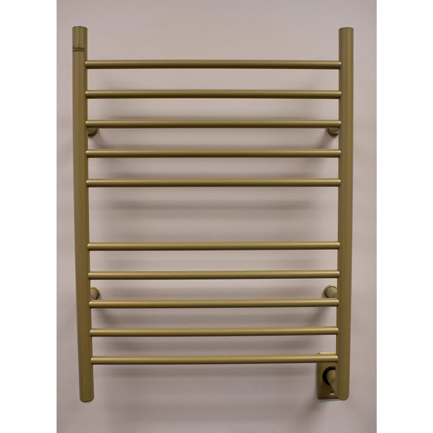 Amba Products 33.5" Gold Hardwired Straight 10 Polished Bar Towel Warmer