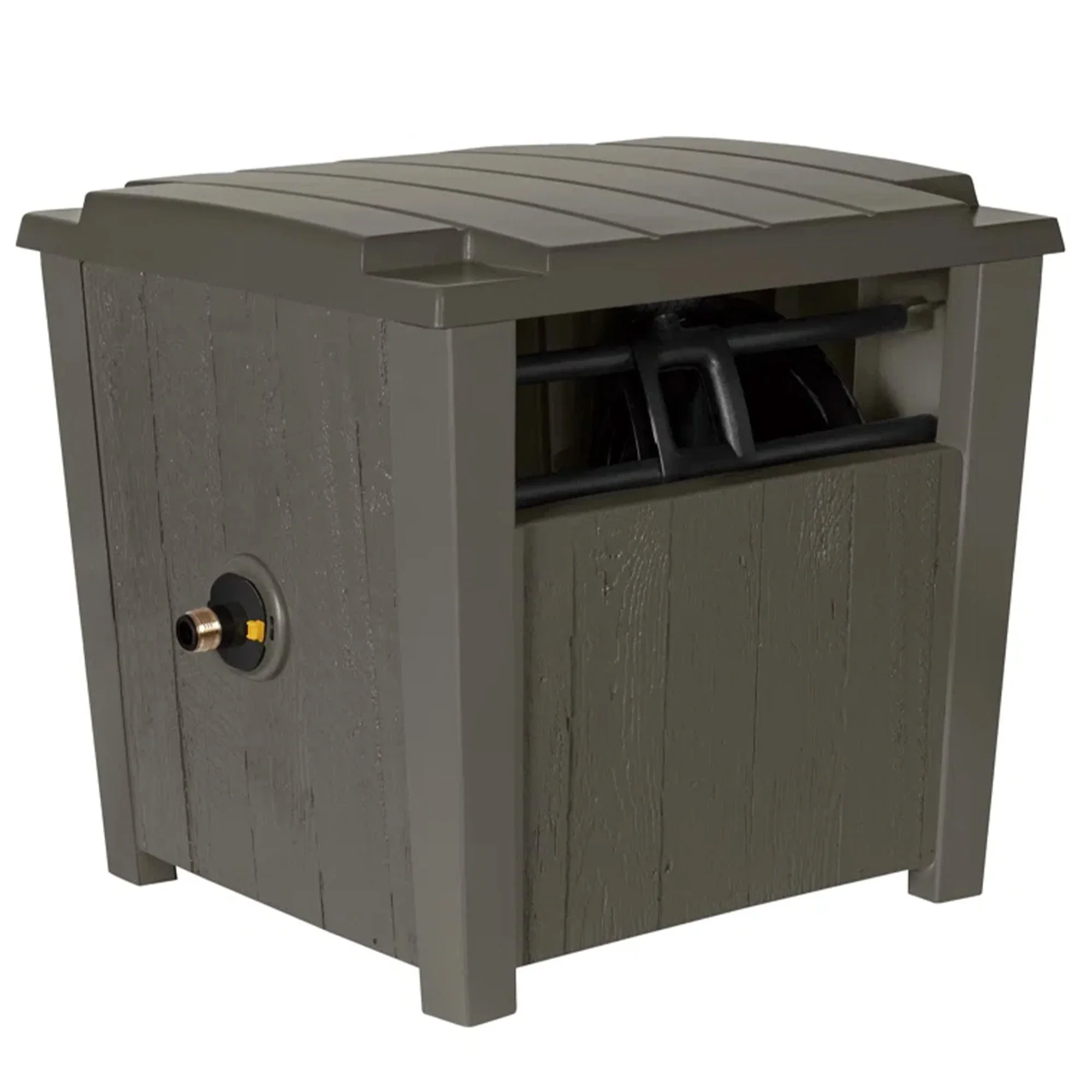 Suncast Farmington Hideaway Garden Hose Storage Pot, Stoney (2 Pack)