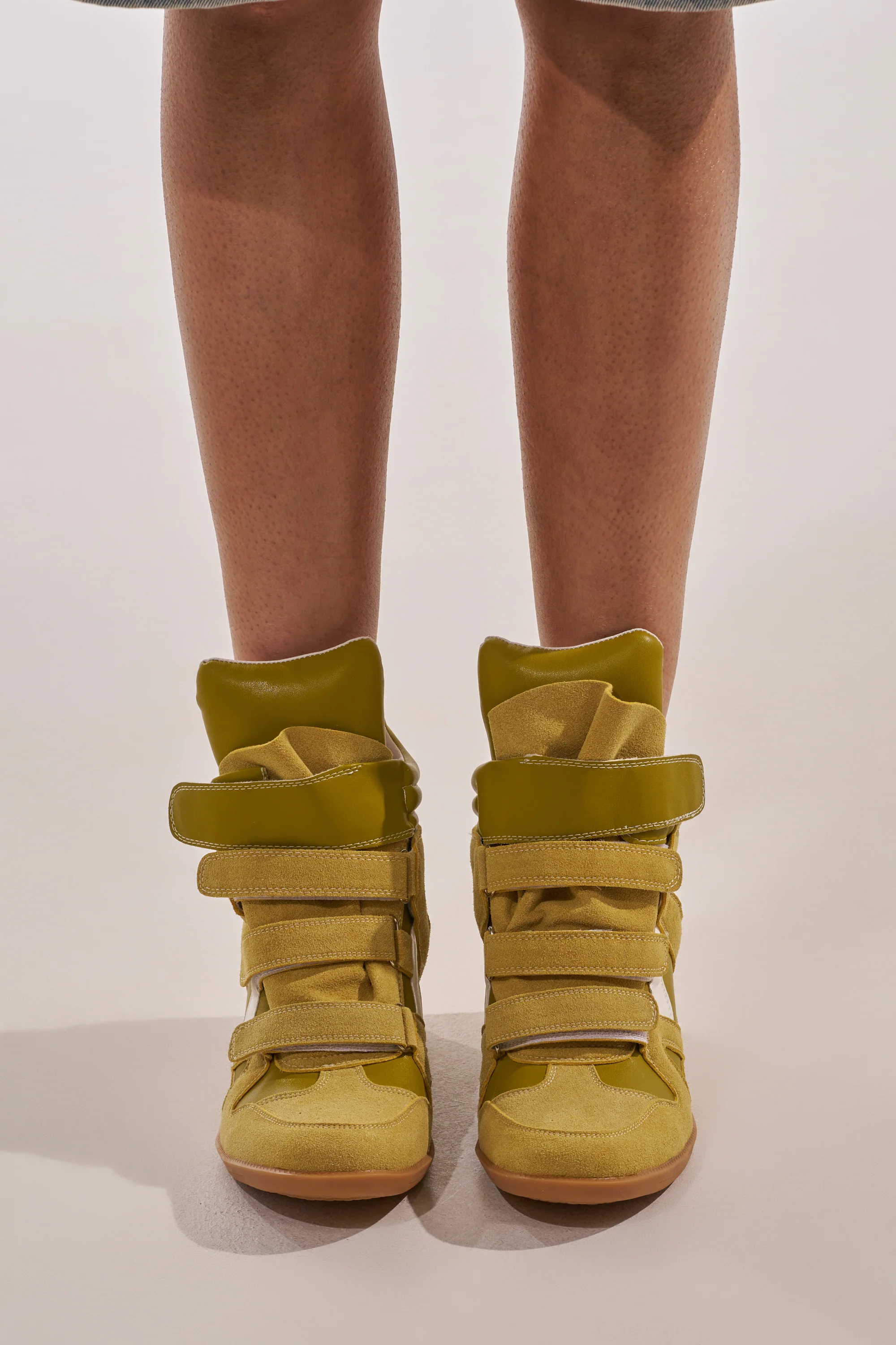 AZALEA WANG BRYANT OLIVE WEDGE SNEAKER - Akira Store